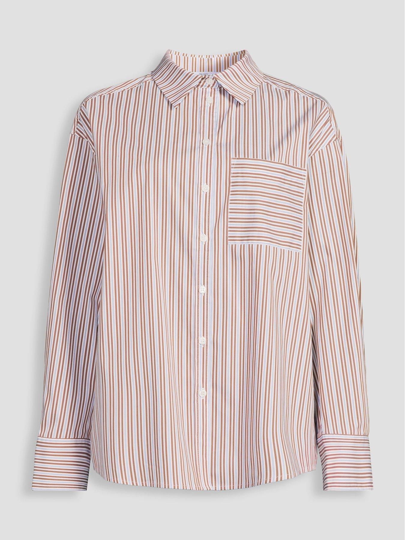 Image 7 of 7 of The Very Collection Women's Oversized Stripe Shirt - White