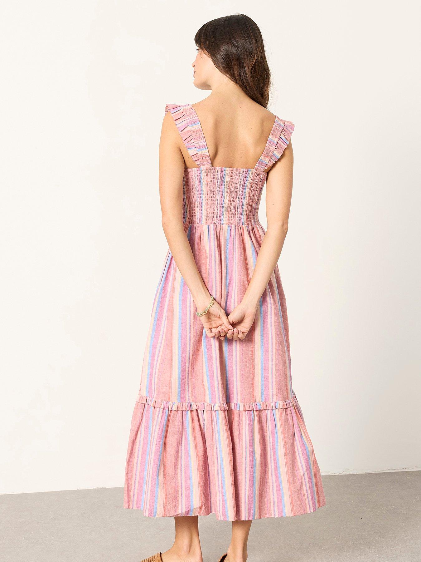 Image 2 of 6 of FatFace Eva Pink Regular Midi Dress - Pink