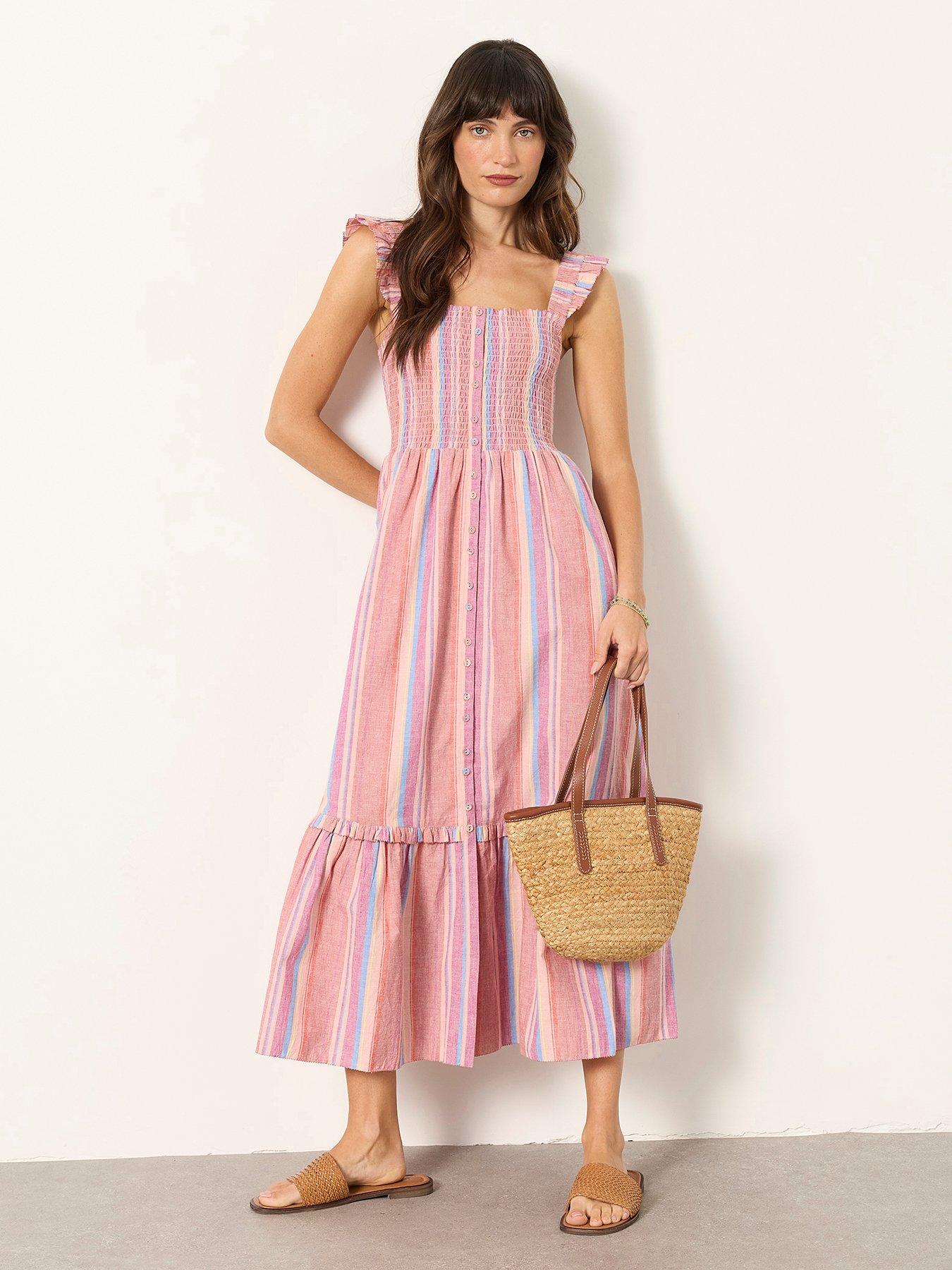 Image 3 of 6 of FatFace Eva Pink Regular Midi Dress - Pink