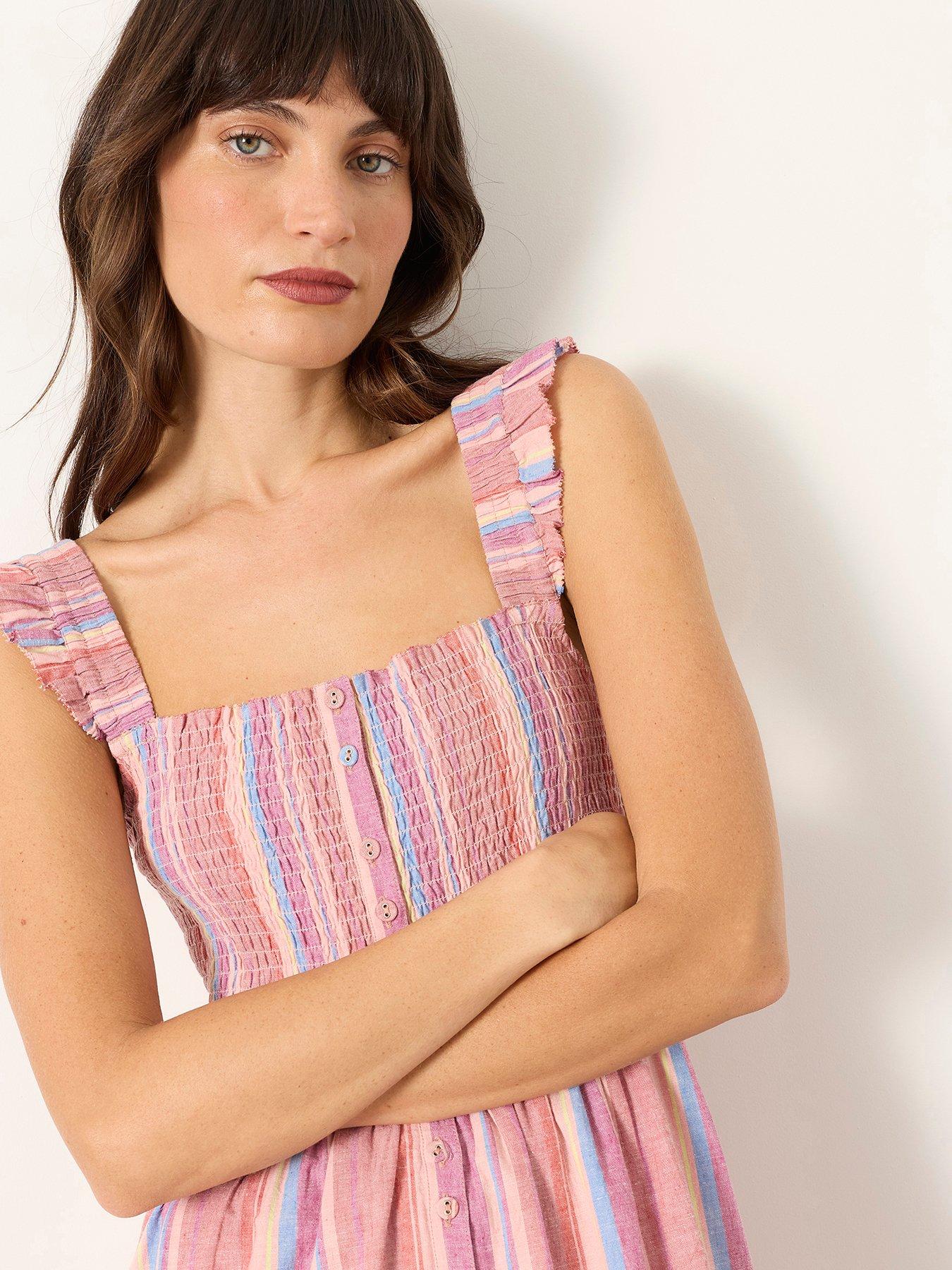 Image 4 of 6 of FatFace Eva Pink Regular Midi Dress - Pink