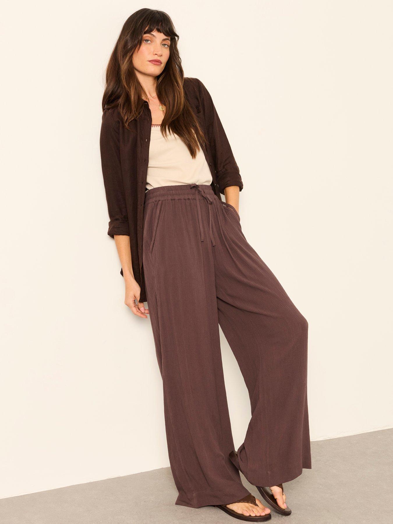 FatFace Melissa Palazzo Trousers - Brown