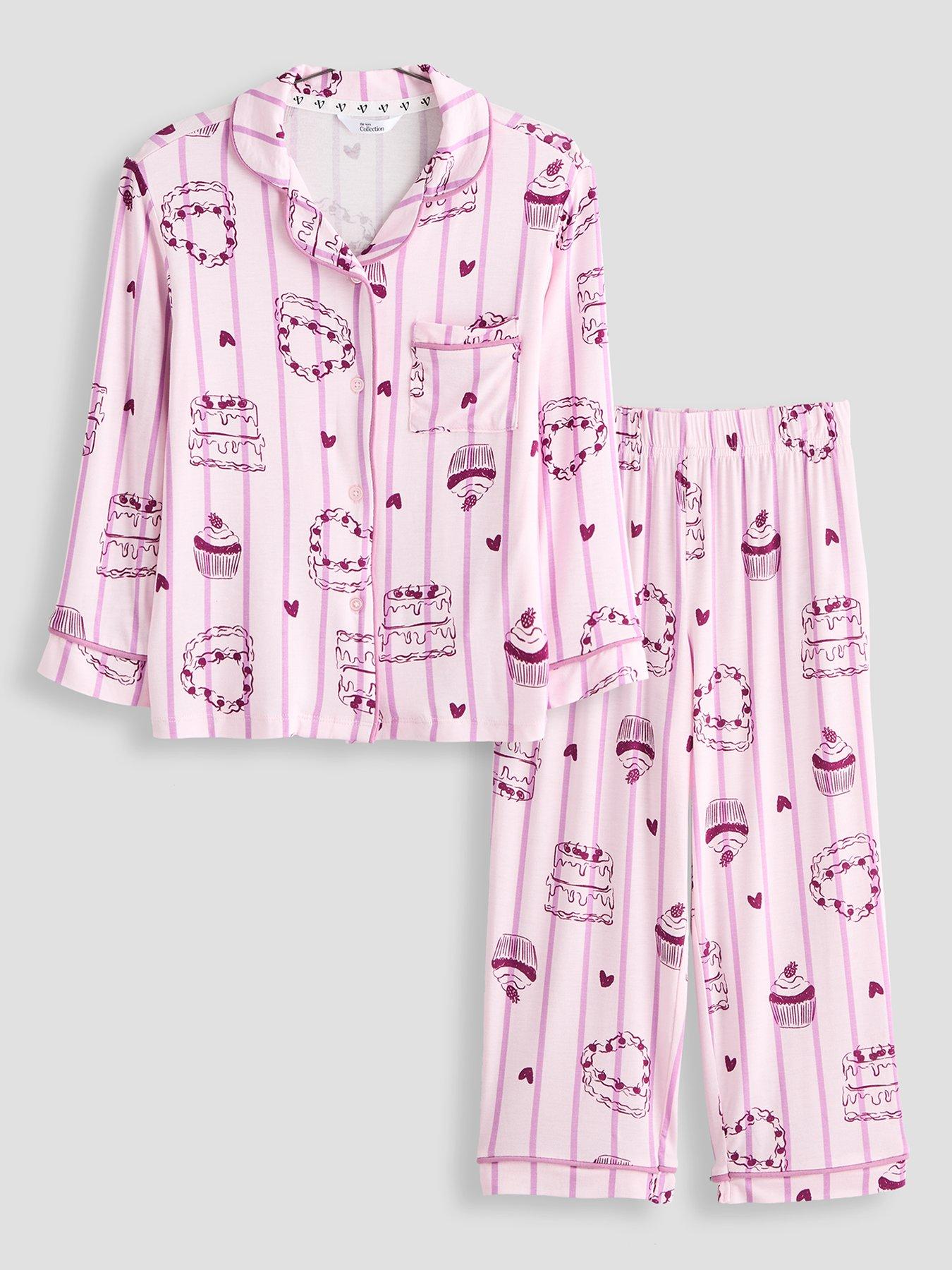 Image 1 of 6 of The Very Collection Cupcake Print Revere Pyjama