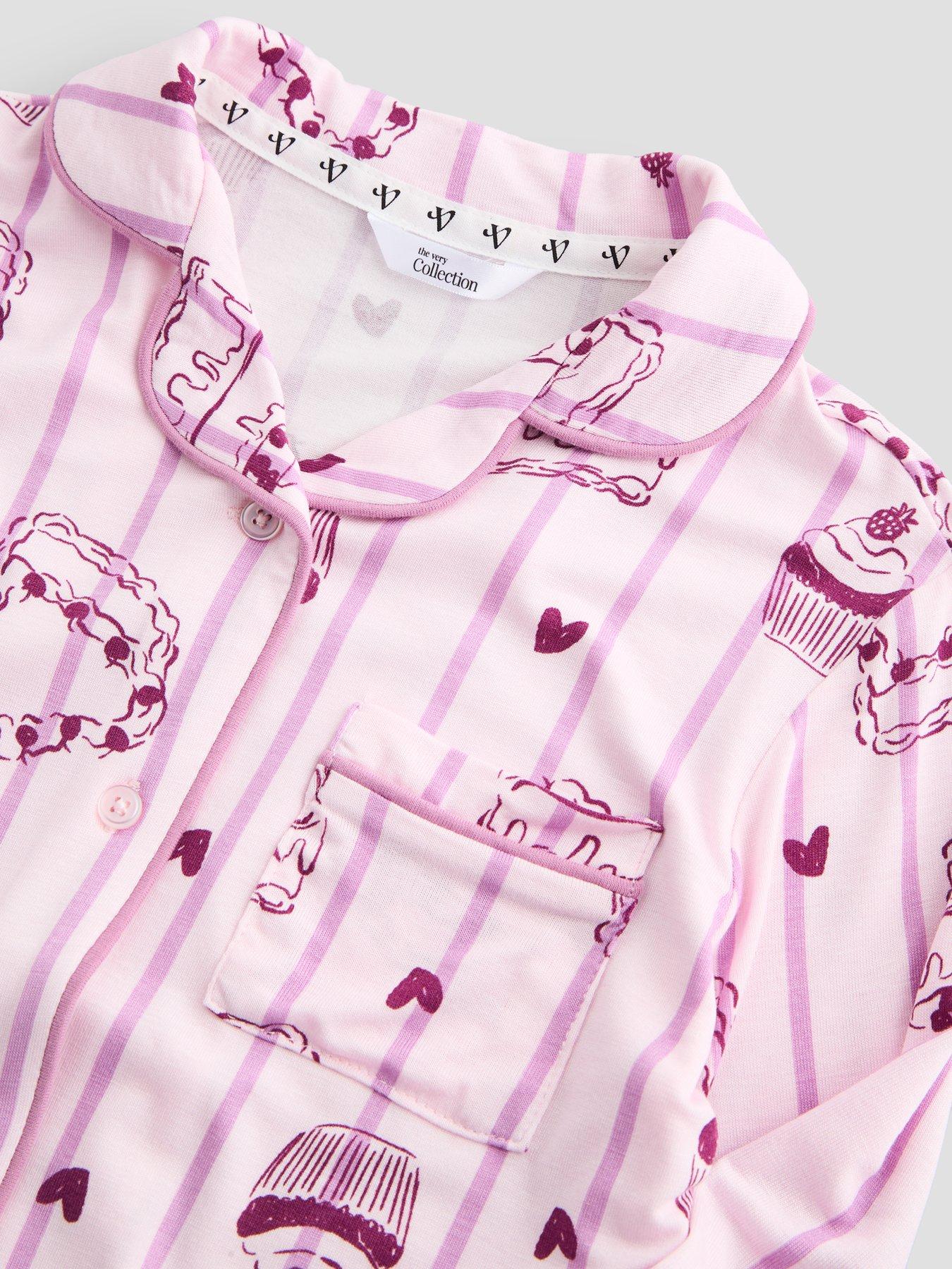 Image 4 of 6 of The Very Collection Cupcake Print Revere Pyjama
