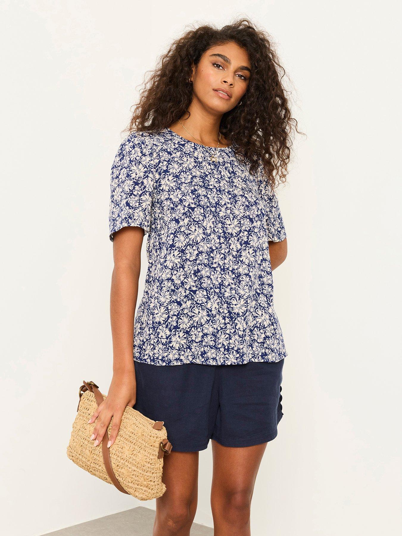 Image 1 of 7 of FatFace Lyndy Shells Blouse - Blue