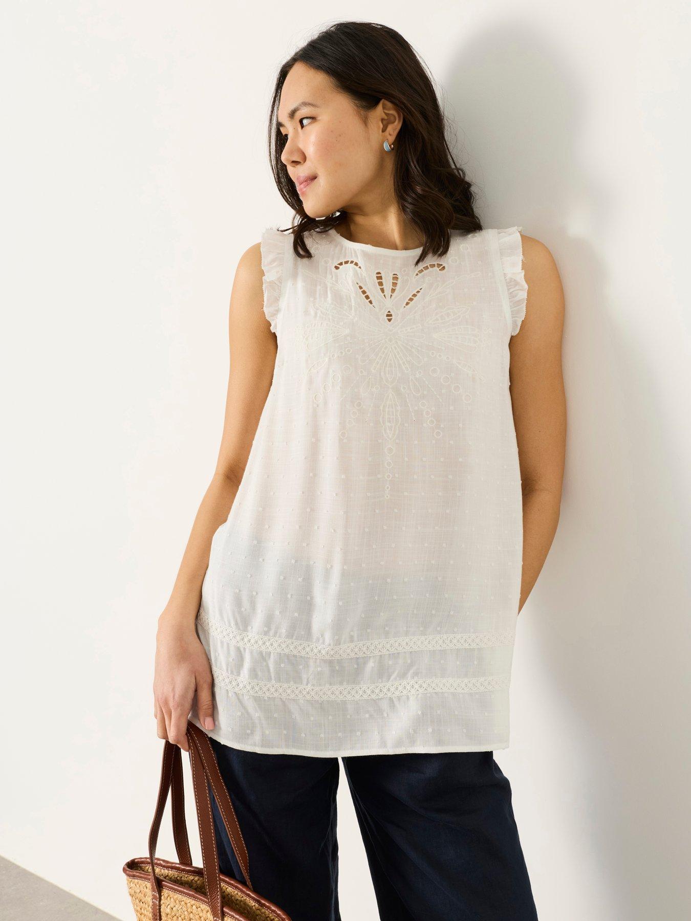 Image 1 of 6 of FatFace Vita Tunic - White