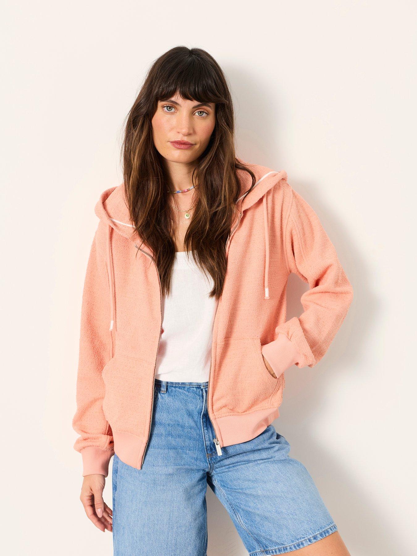 Image 1 of 6 of FatFace Flora Zip Through&nbsp;Jacket - Pink