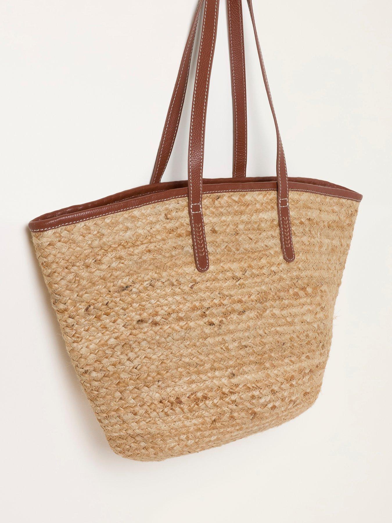 Image 3 of 3 of FatFace Raffia Tote Bag - Beige