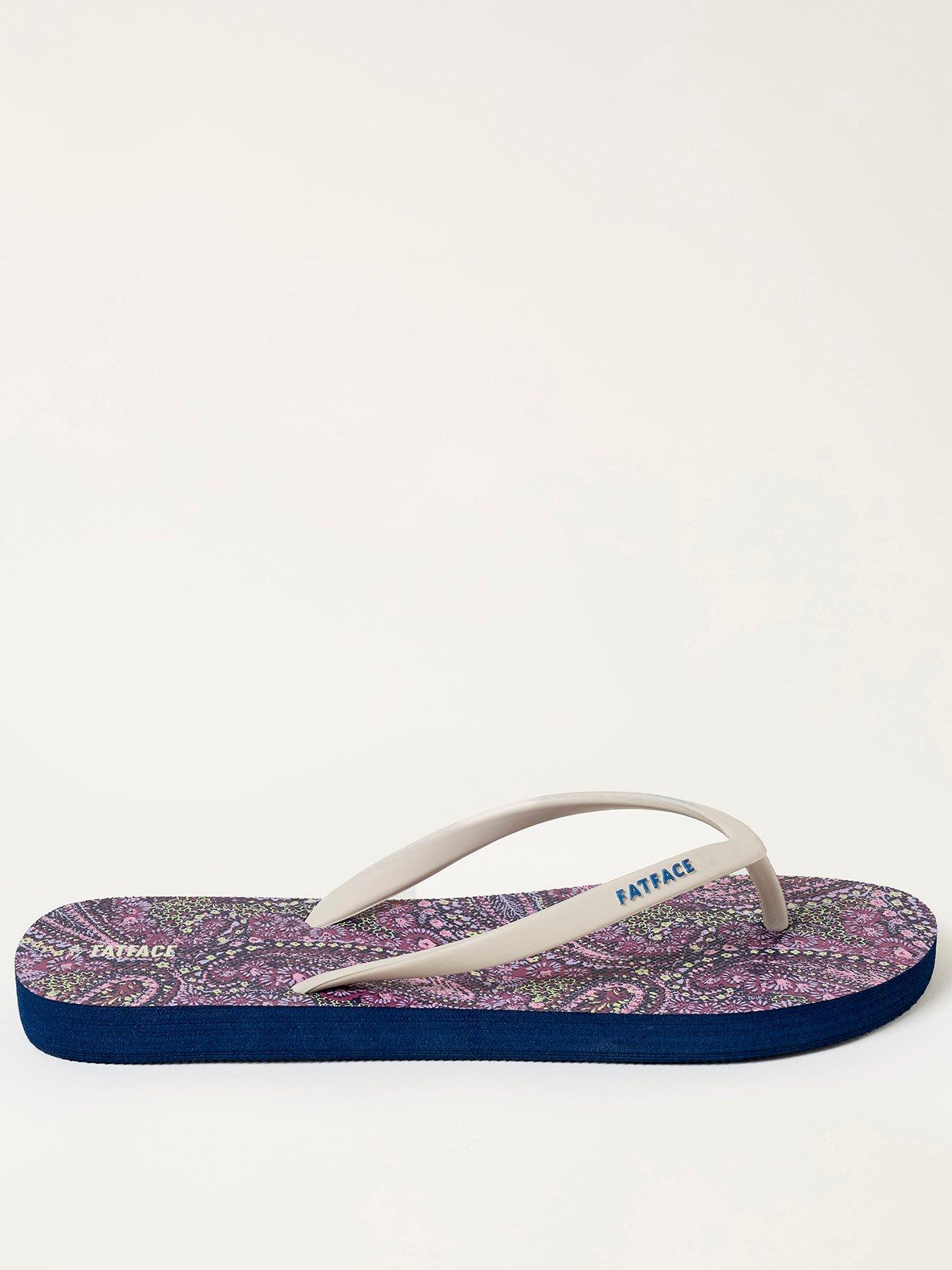 FatFace Portloe Print Flip Flop - Ivory/Print