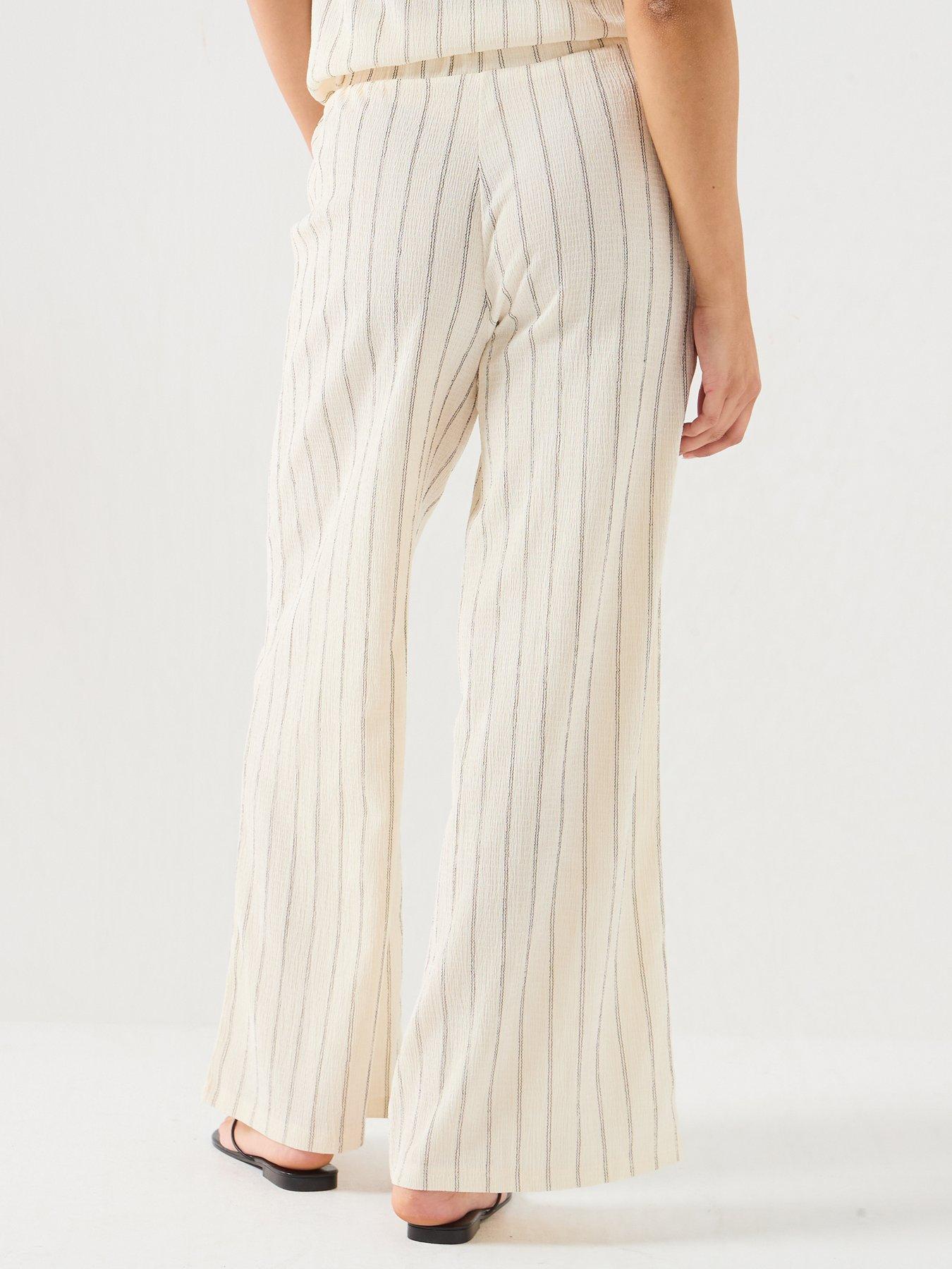 Image 2 of 6 of Only Onlmika Wide Loose Stripe Pant Jrs