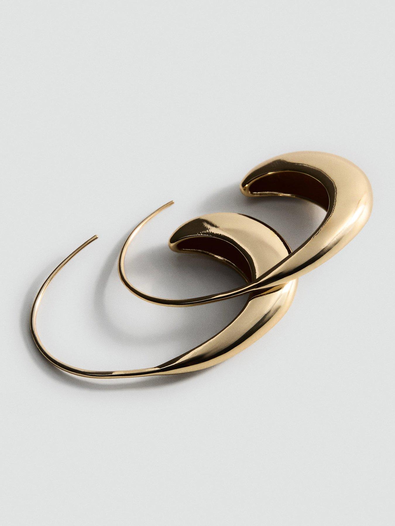 Image 2 of 2 of Mango Twisted Hoop Earrings - Gold