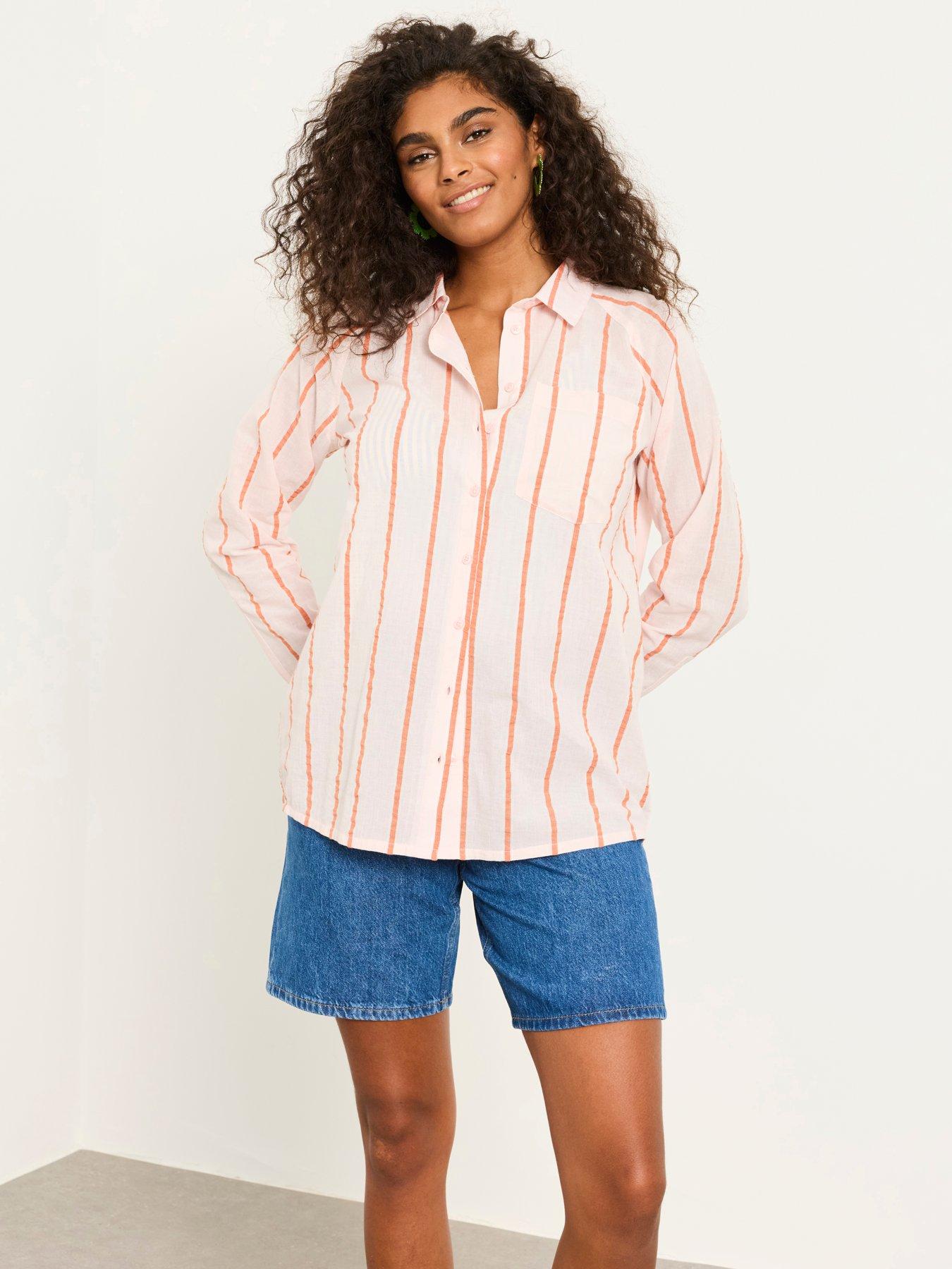 FatFace Bessie Stripe Shirt - Pink
