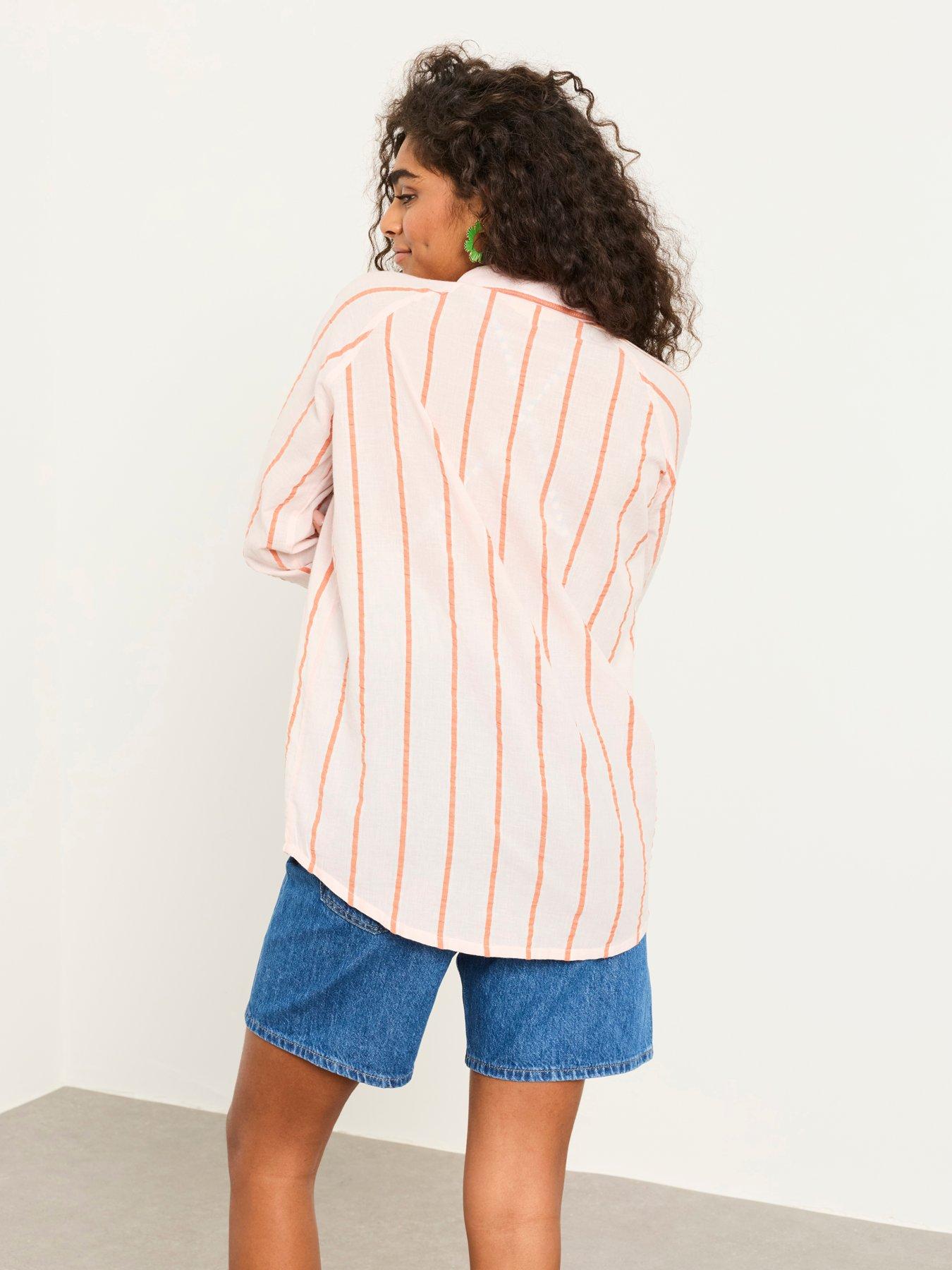 Image 2 of 6 of FatFace Bessie Stripe Shirt - Pink