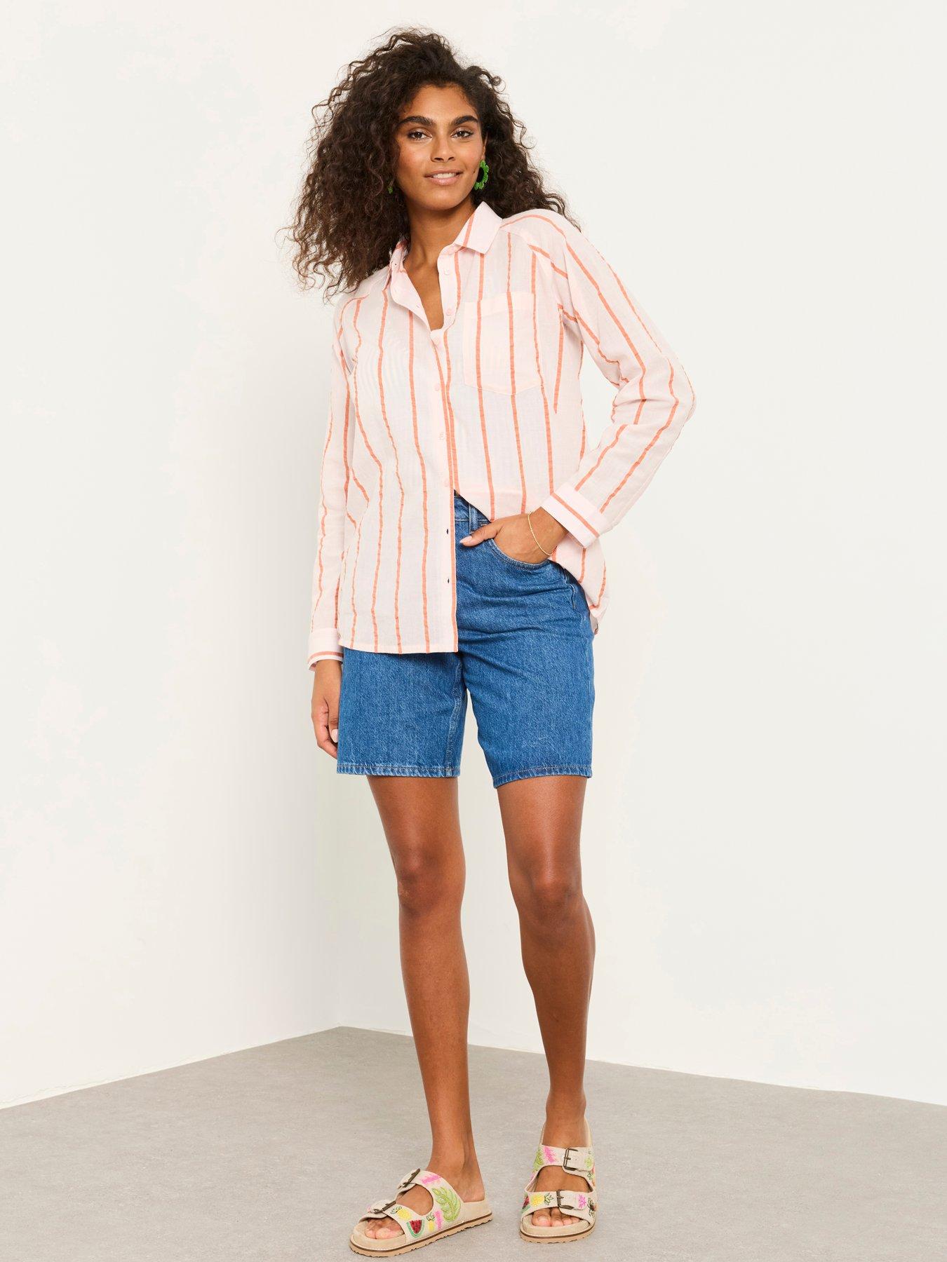 Image 3 of 6 of FatFace Bessie Stripe Shirt - Pink