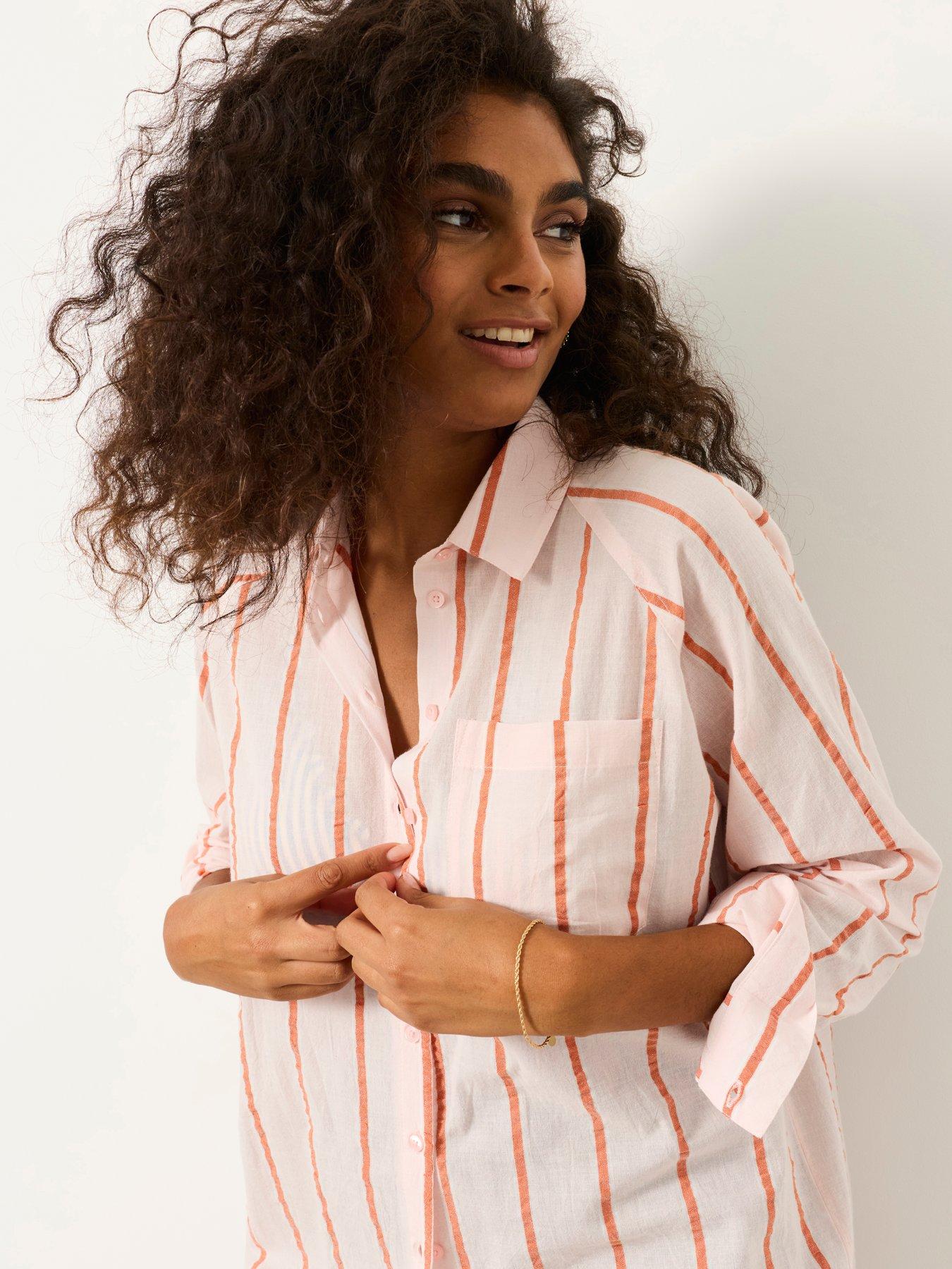 Image 5 of 6 of FatFace Bessie Stripe Shirt - Pink