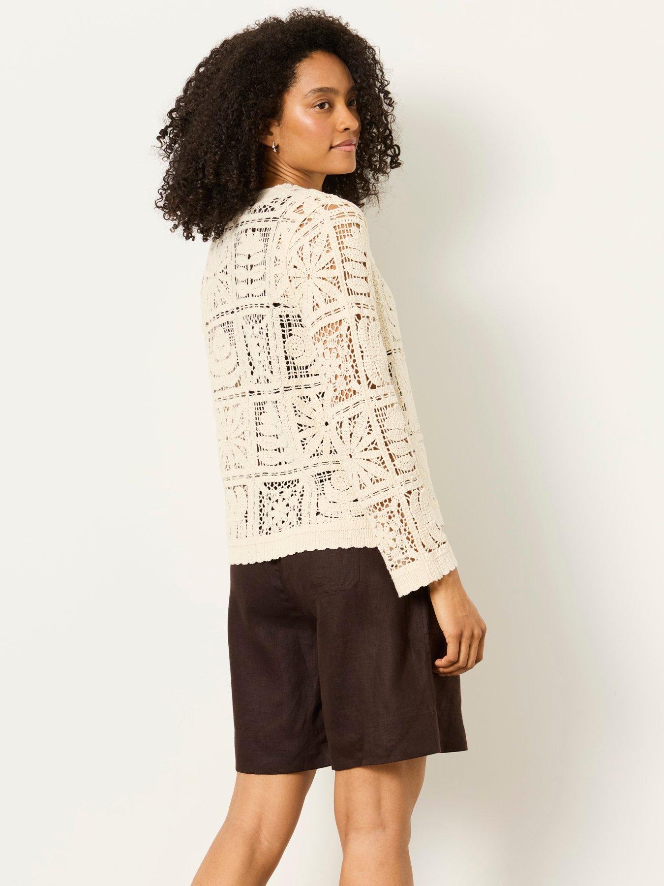 Image 2 of 6 of FatFace Daisy Cardigan - Beige