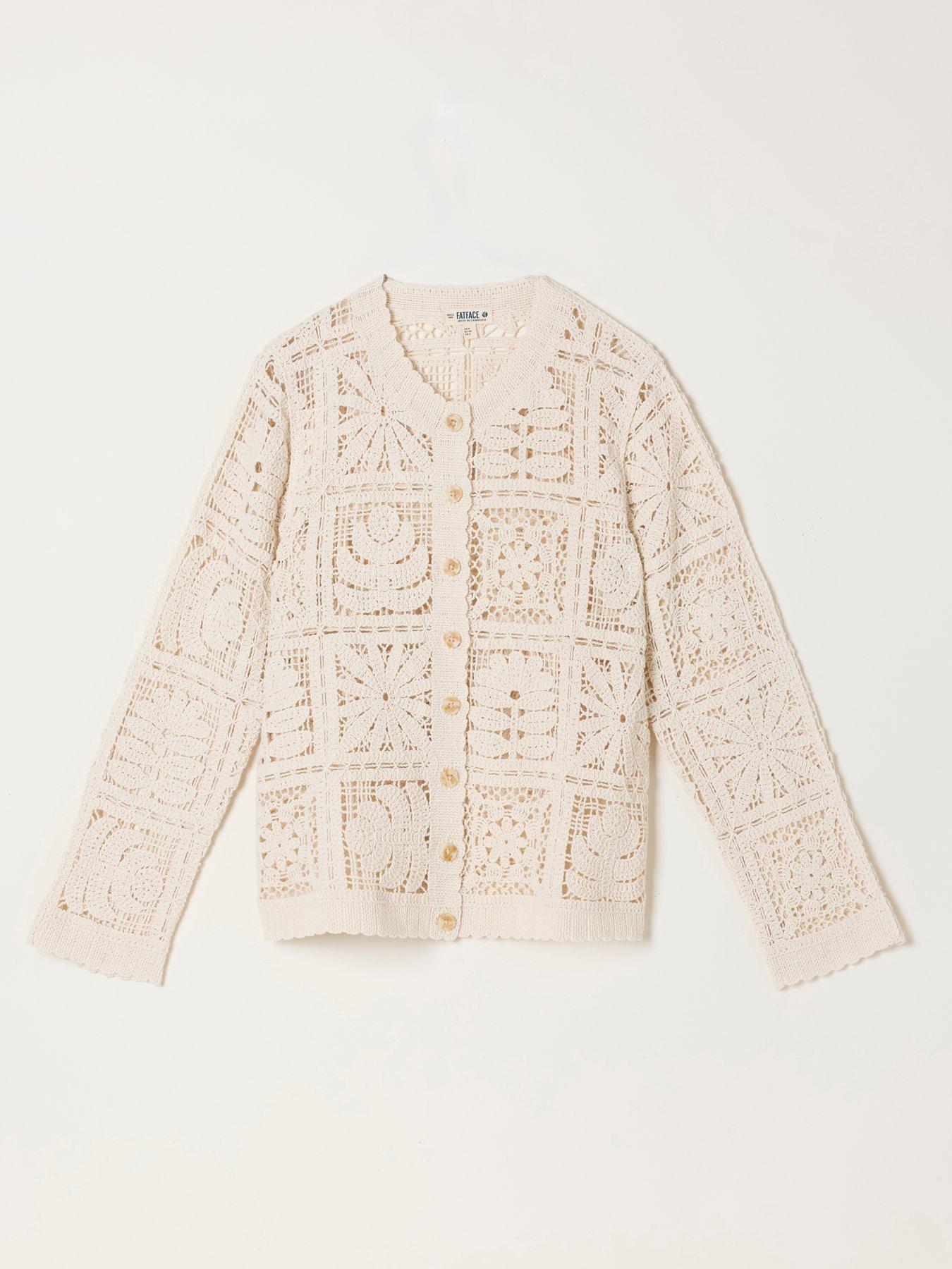 Image 6 of 6 of FatFace Daisy Cardigan - Beige
