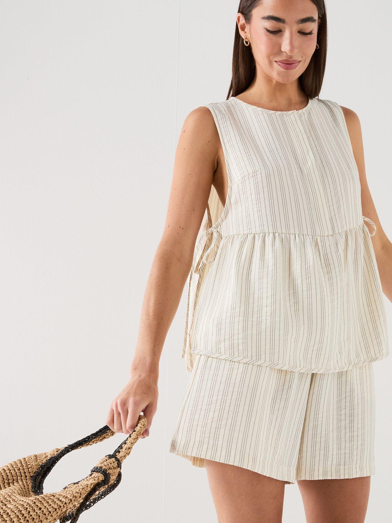 Image 5 of 5 of JDY Jdymeghan S/L Tie Top Wvn - Cream