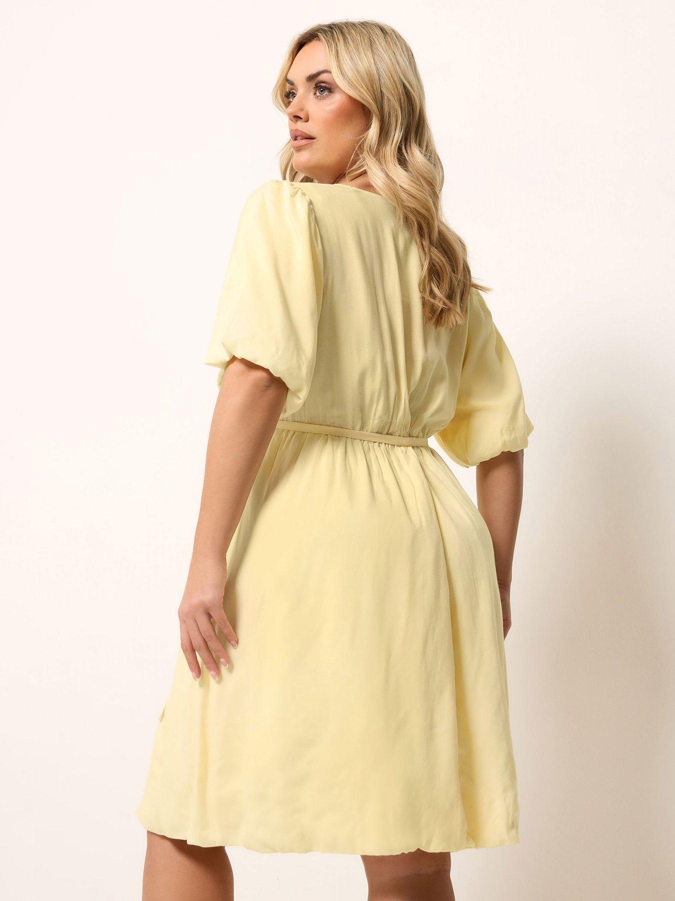 Image 2 of 5 of Yours Curve Striped Wrap Dress