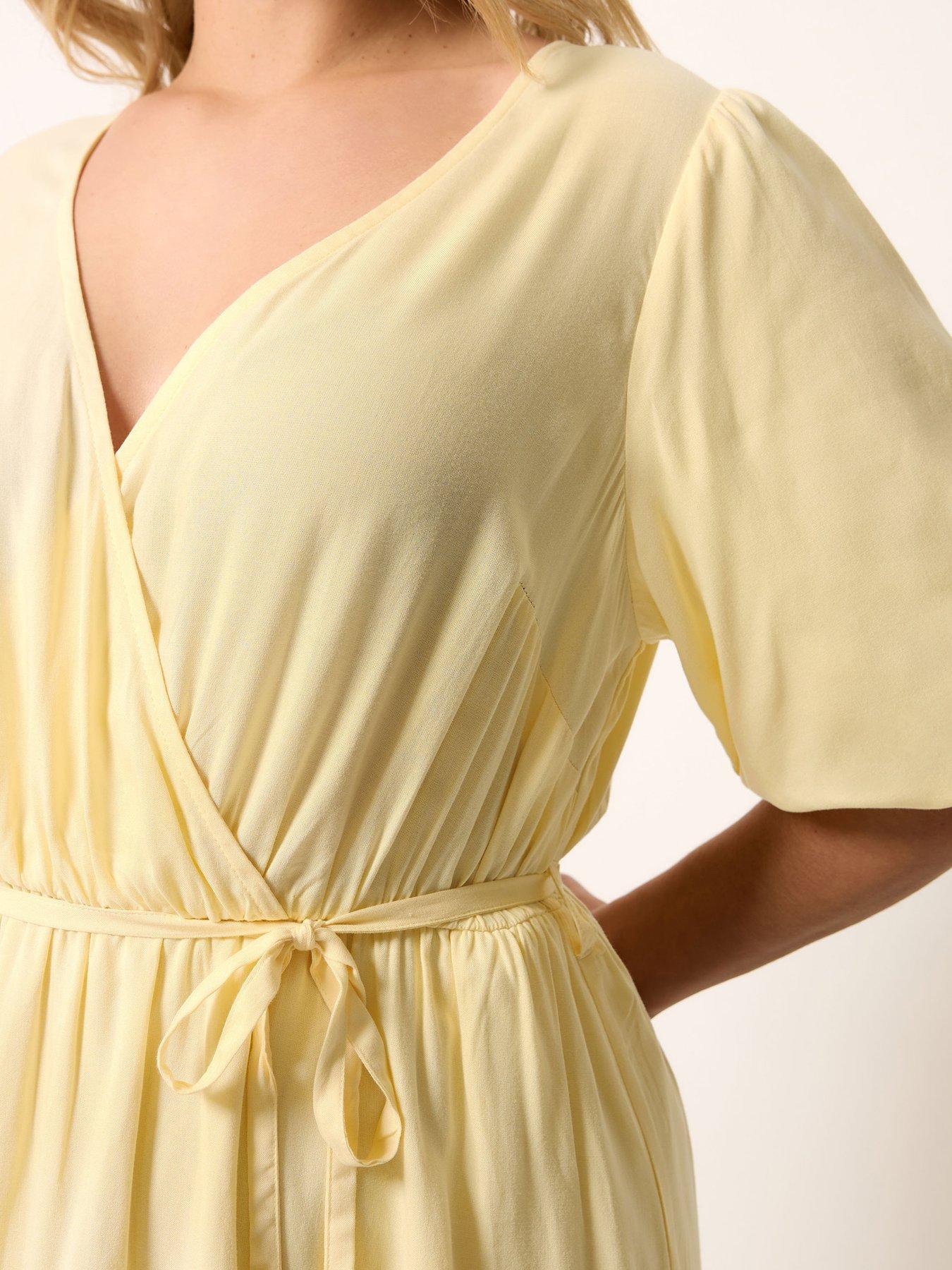 Image 4 of 5 of Yours Curve Striped Wrap Dress