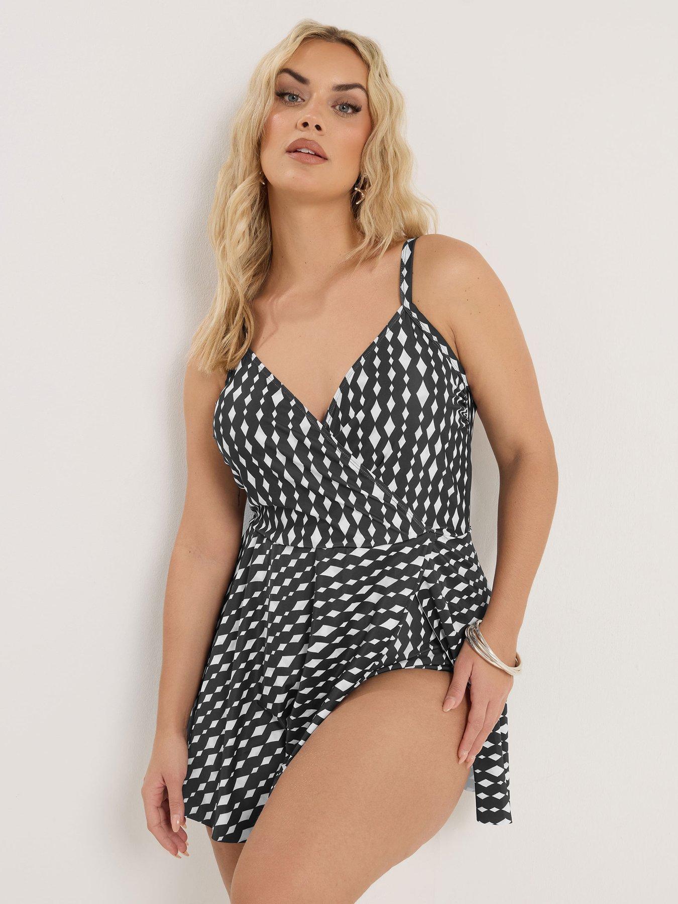 yours-curve-diamond-wrapover-swimdress-blackfront