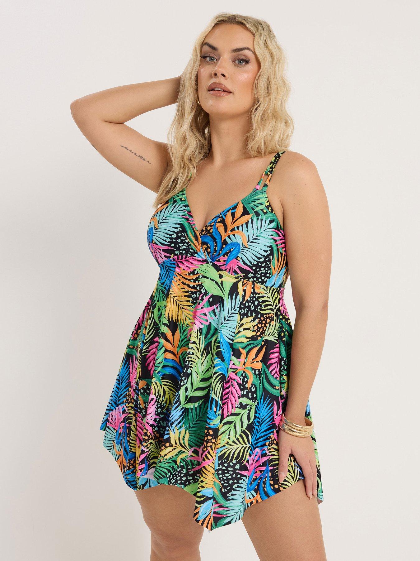 Yours Curve Tropic Hanky Swimdress