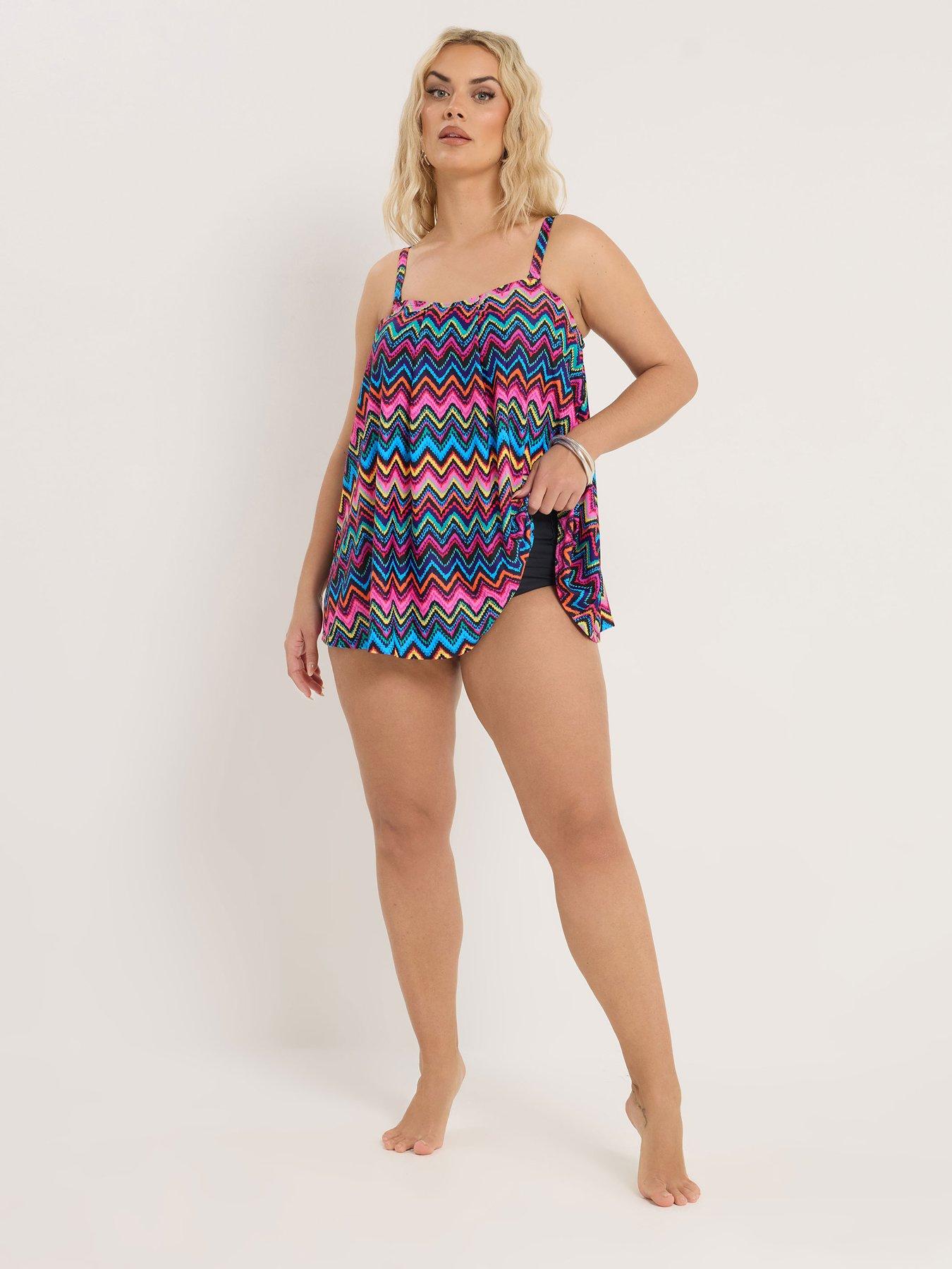 yours-curve-pleat-front-tankini-top-blackback