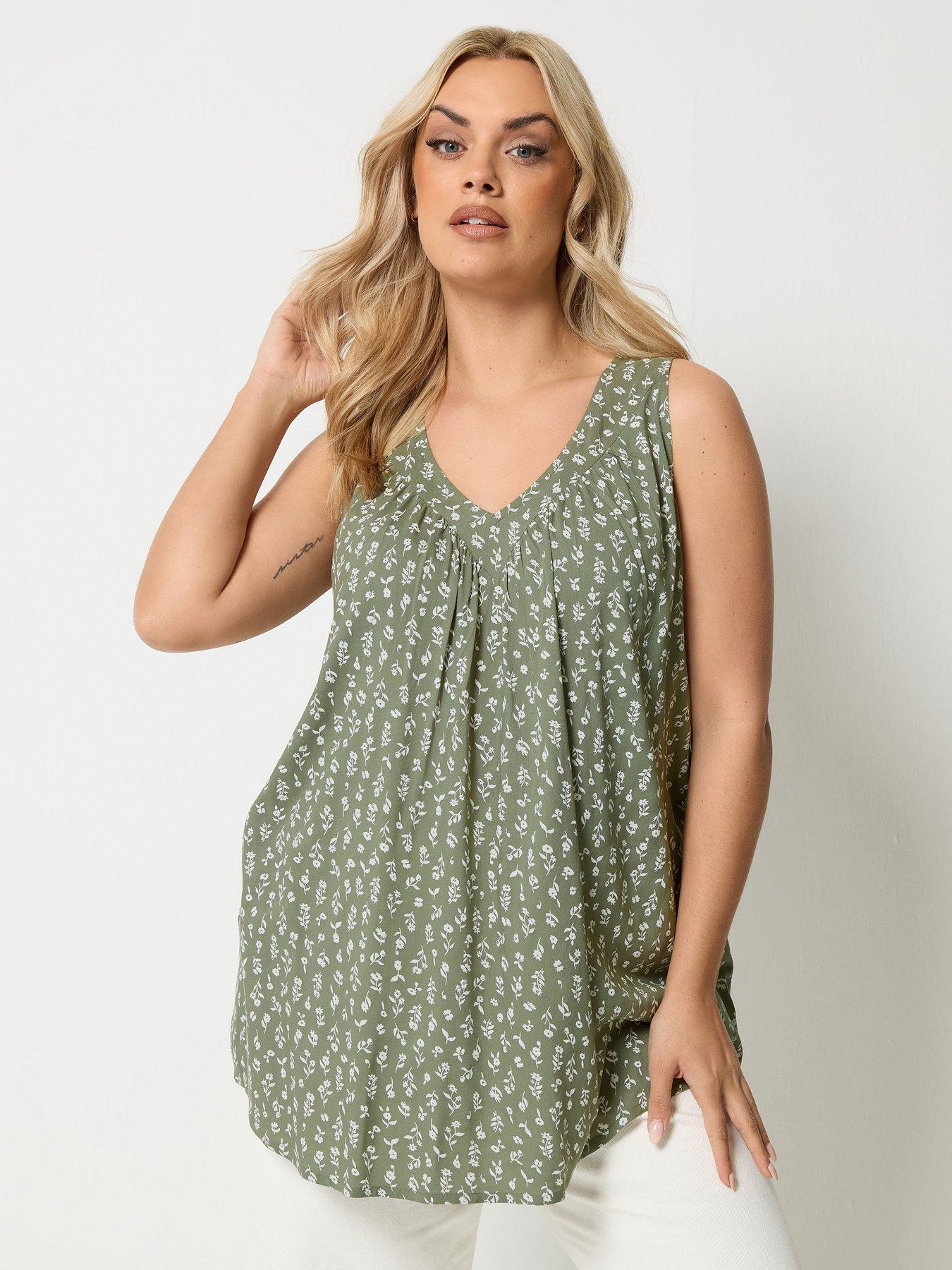 yours-curve-v-neck-cami-top-greenfront
