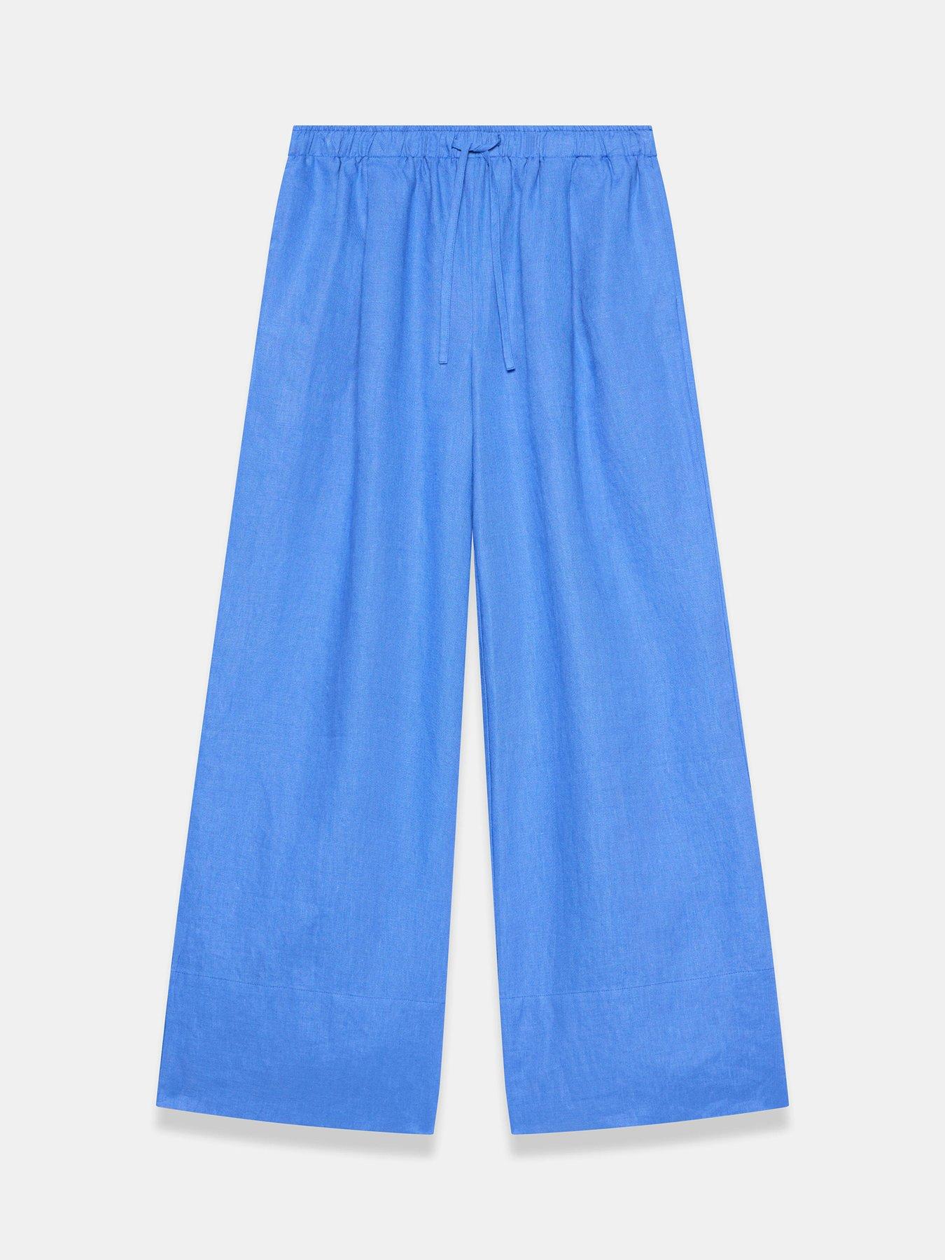 Image 5 of 6 of Mint Velvet Blue Linen Wide Trouser
