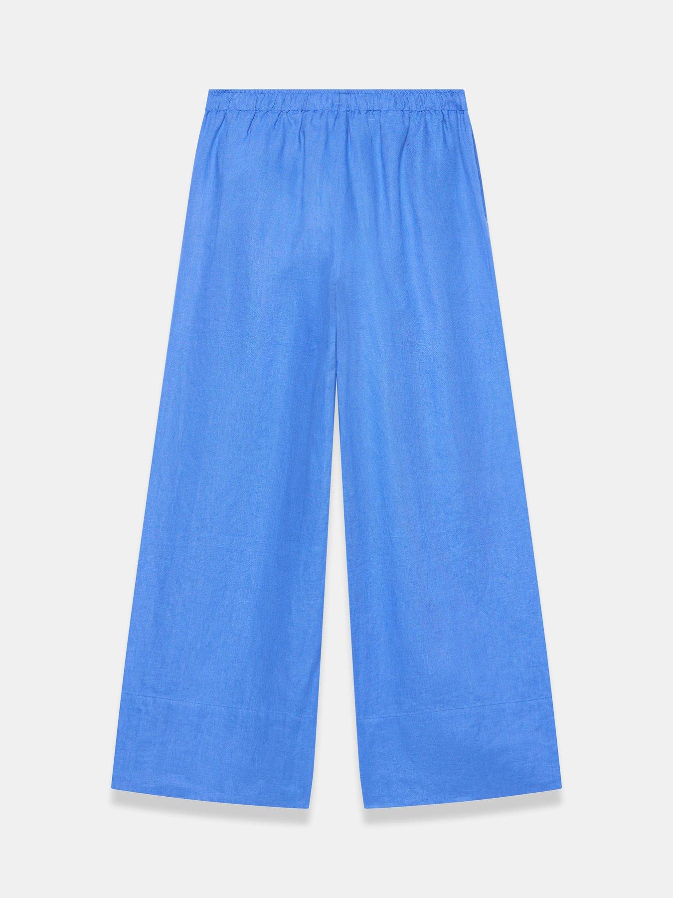 Image 6 of 6 of Mint Velvet Blue Linen Wide Trouser