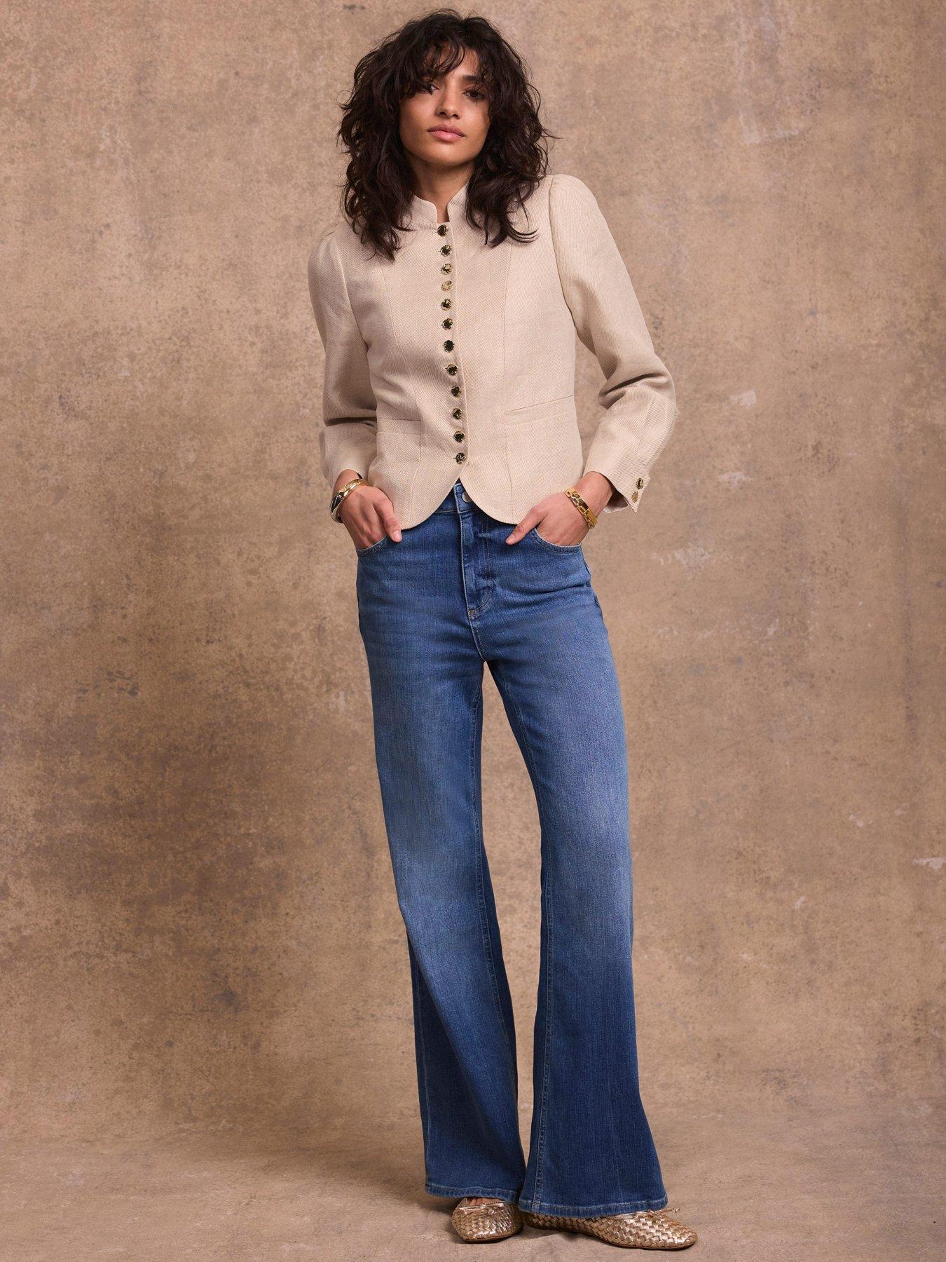Image 3 of 6 of Mint Velvet Linen Poets Jacket - Cream