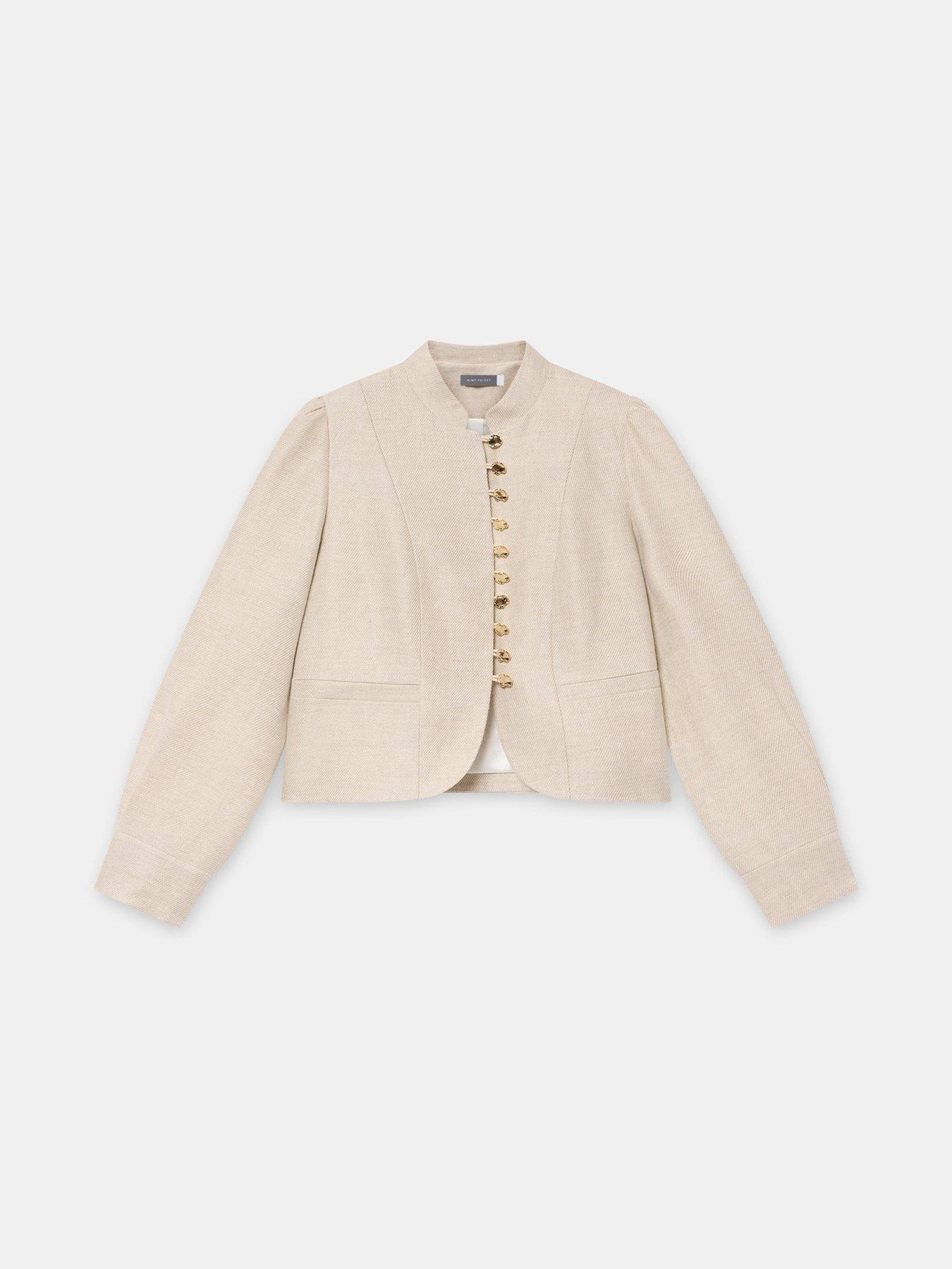 Image 5 of 6 of Mint Velvet Linen Poets Jacket - Cream