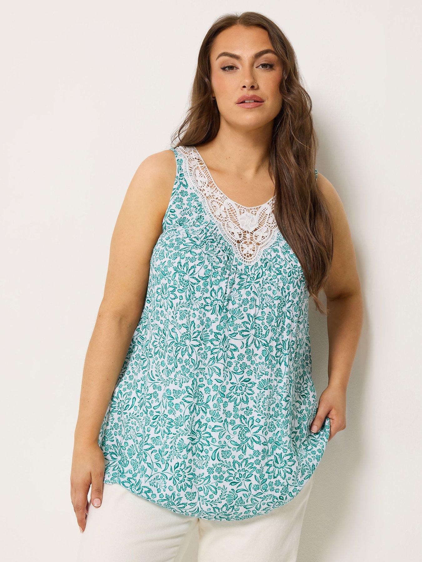 Image 1 of 5 of Yours Curve Sleeveless Gypsy Vest - Green