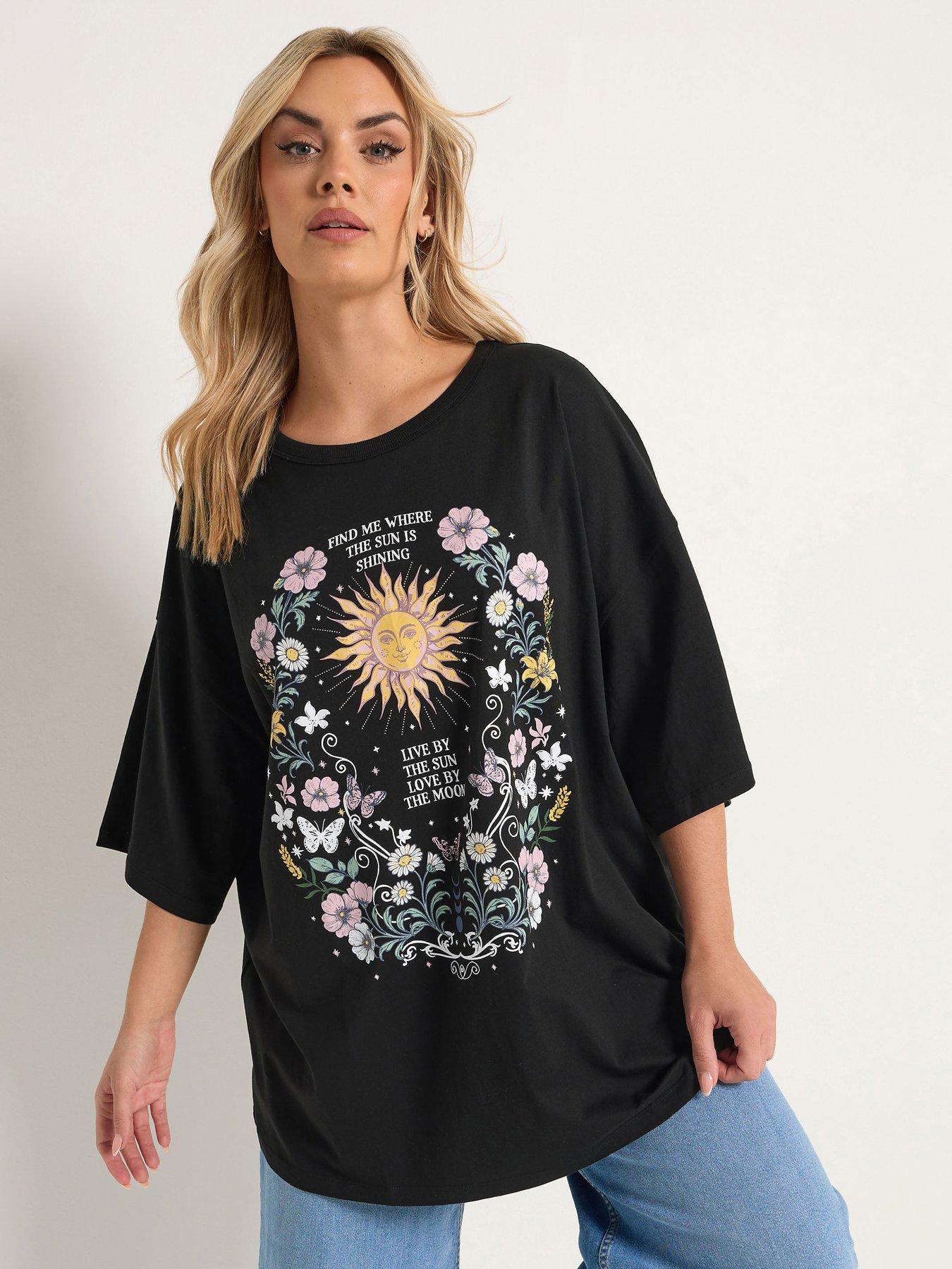 Yours Curve Placement Boxy T-shirt