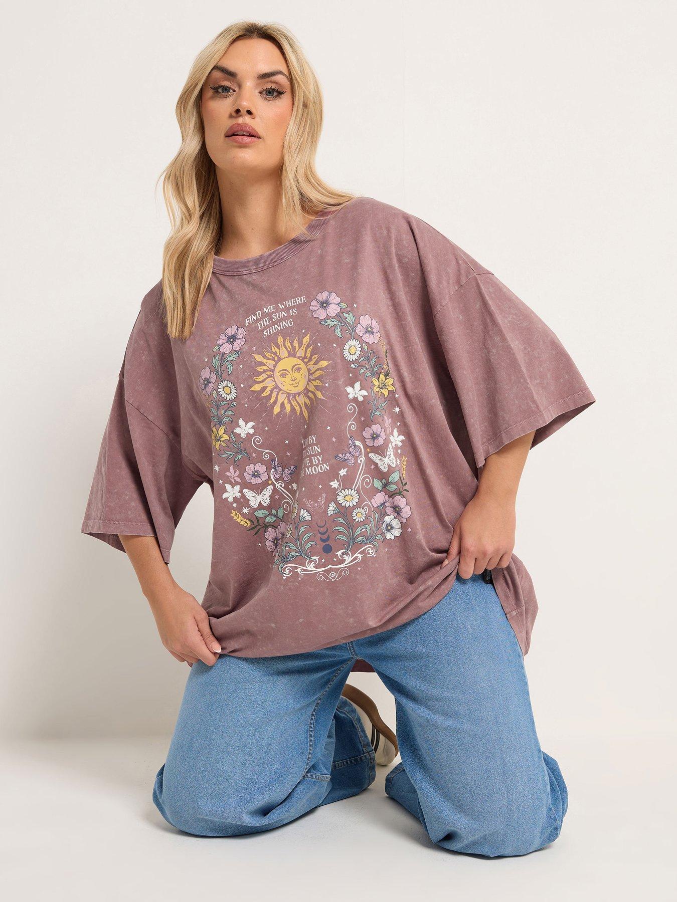 Yours Curve Placement Boxy T-shirt