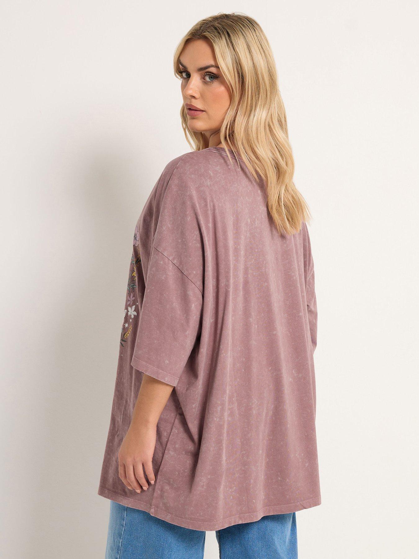 Image 2 of 5 of Yours Curve Placement Boxy T-shirt