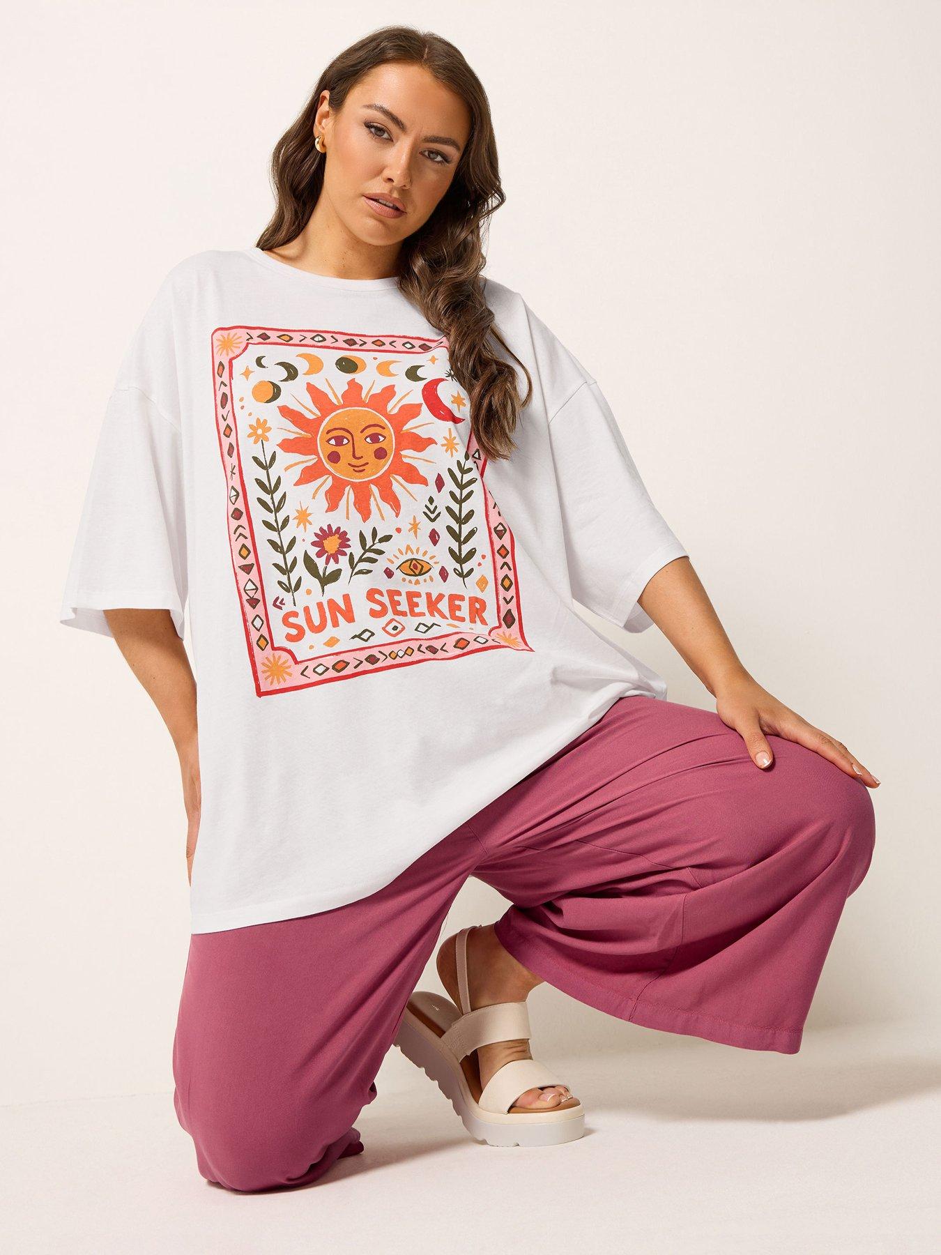 Yours Curve Placement Boxy T-shirt