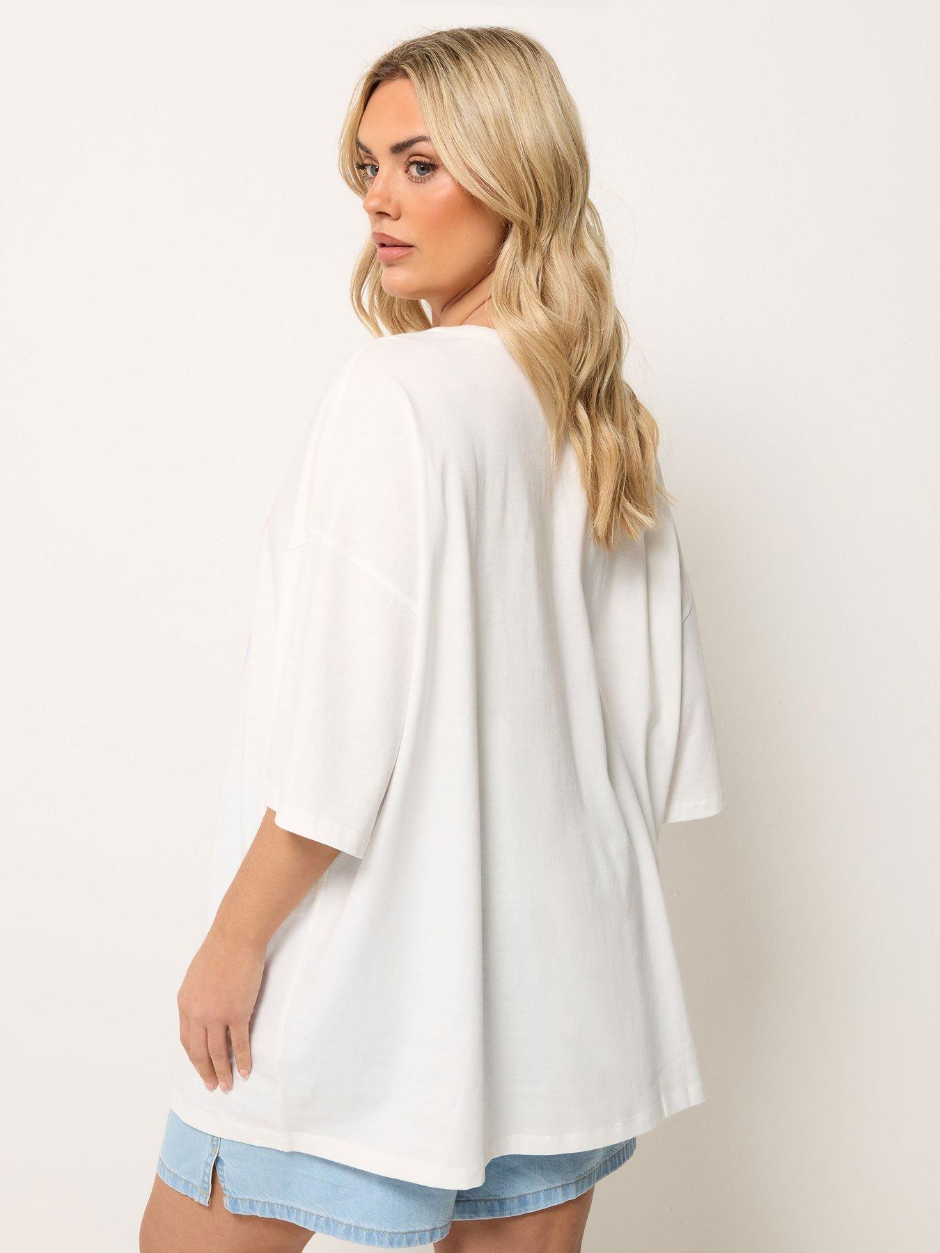 Image 2 of 5 of Yours Curve Placement Boxy T-shirt