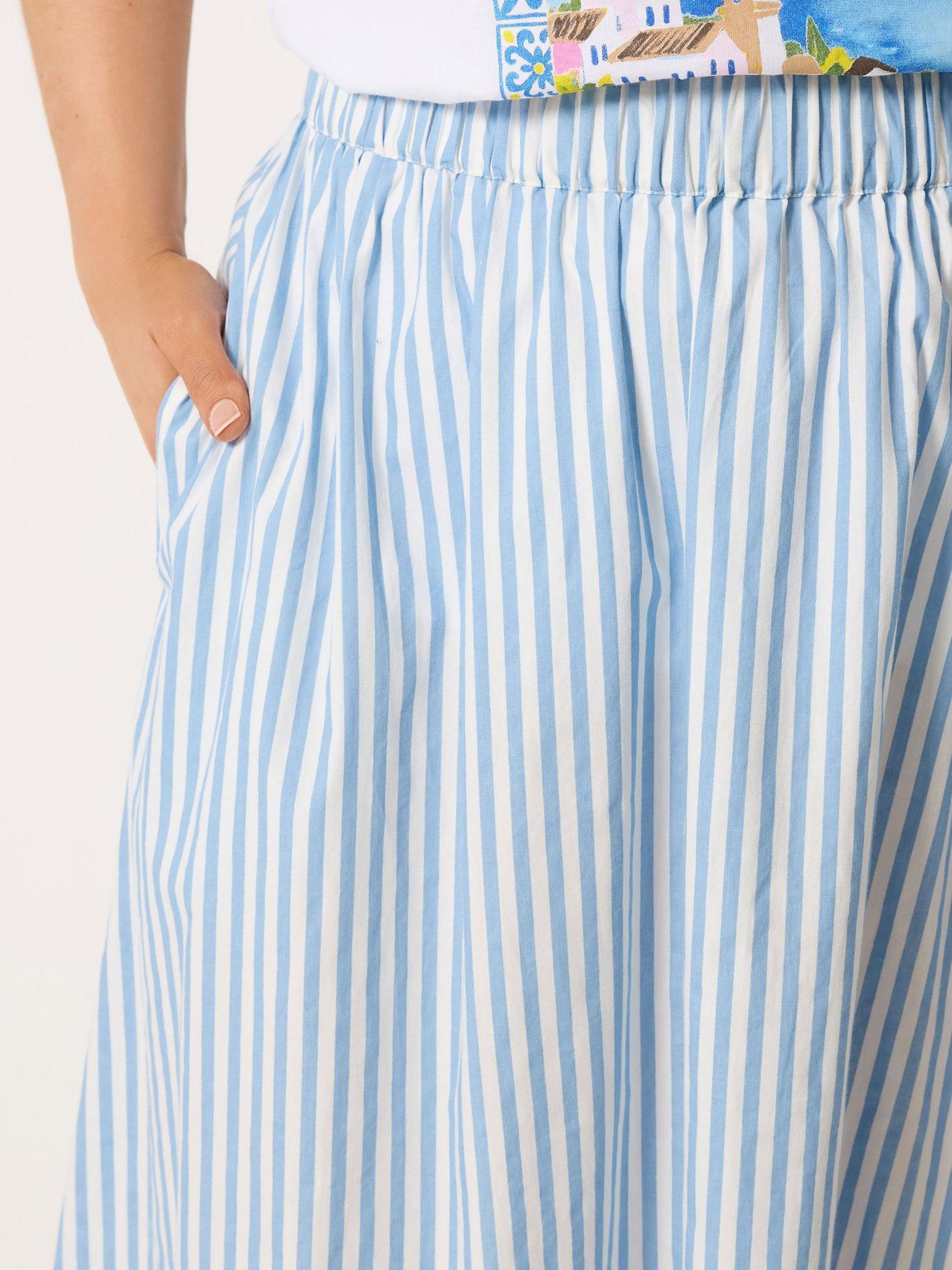 Image 4 of 5 of Yours Curve Stripe Poplin Midaxi Skirt
