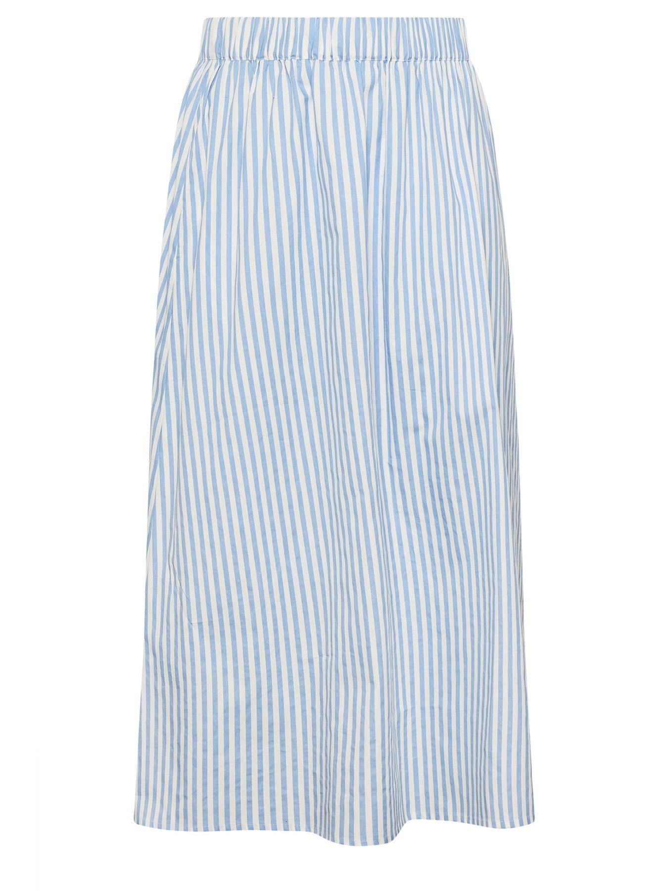 Image 5 of 5 of Yours Curve Stripe Poplin Midaxi Skirt