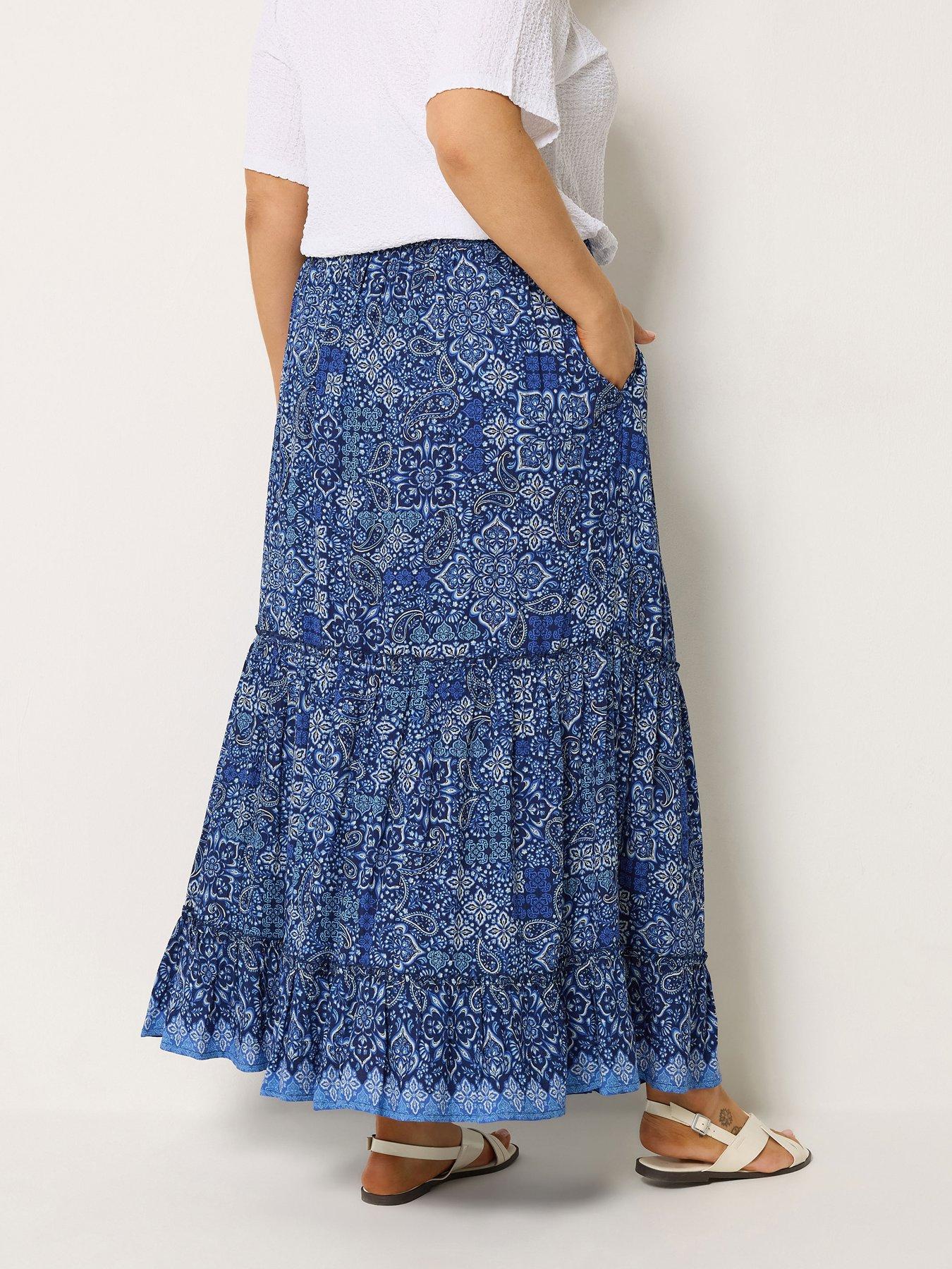 yours-curve-tie-skirt-bluestillFront