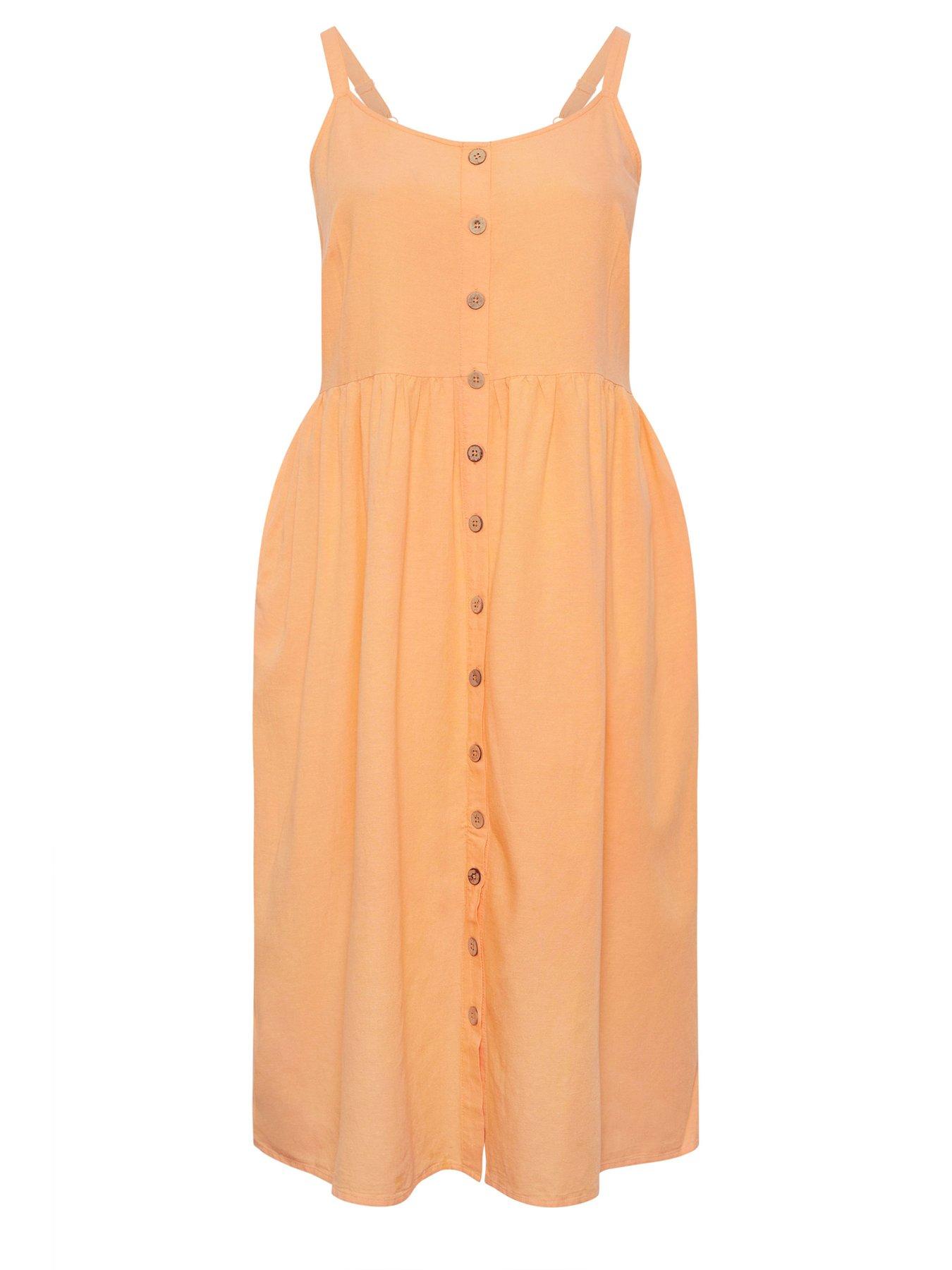 Image 5 of 5 of Yours Curve Linen Button Sundress