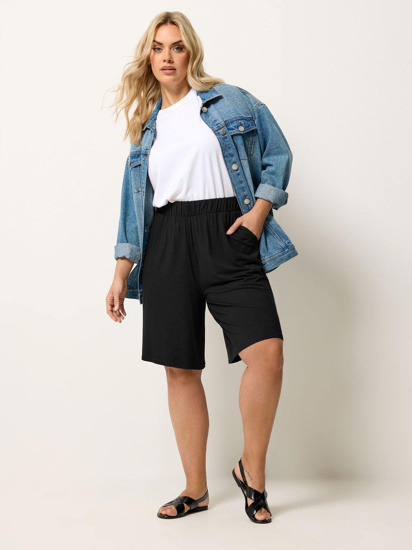 yours-curve-pull-on-jersey-shorts-blackback