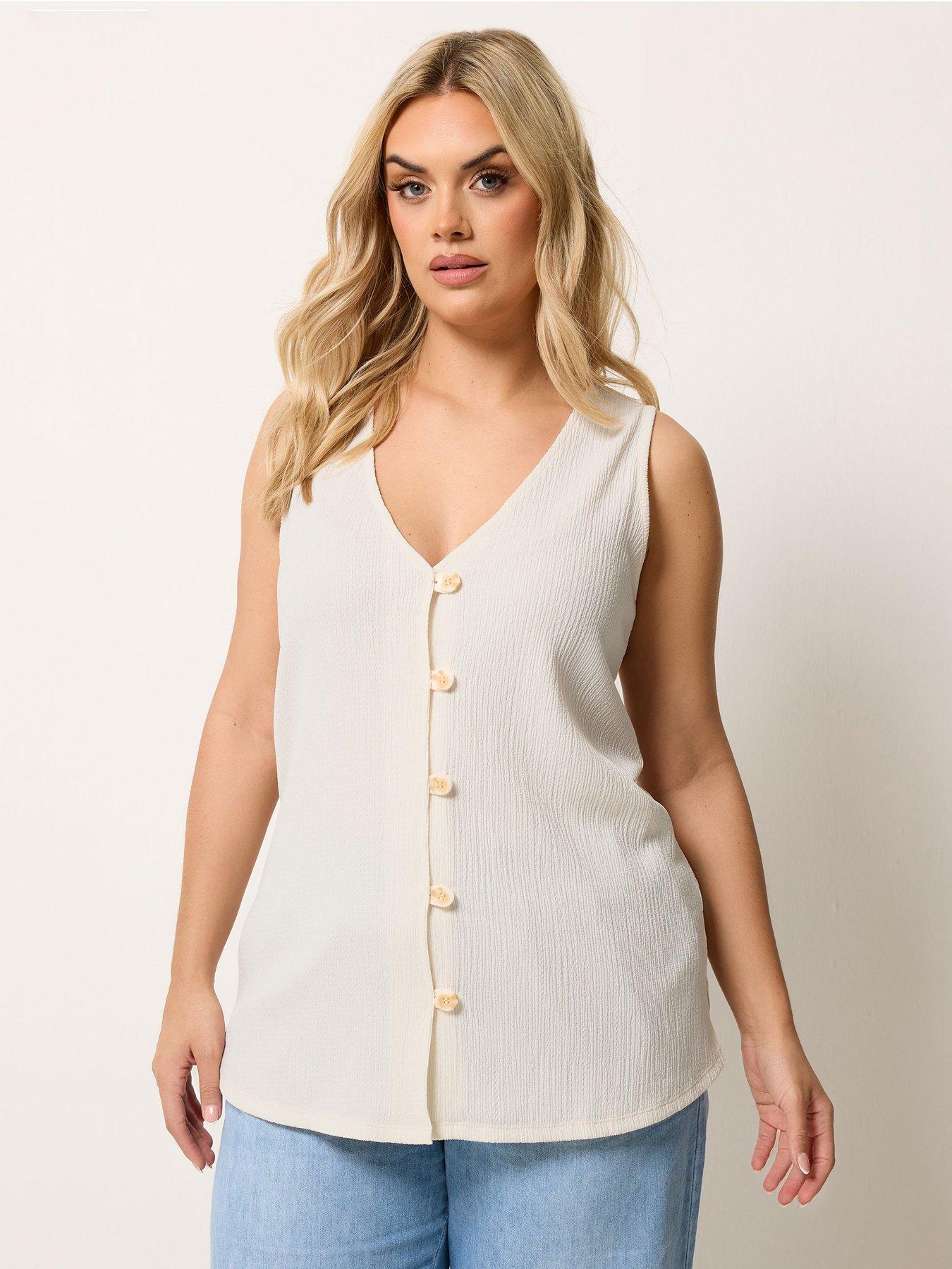 Image 1 of 5 of Yours Curve Textured Waistcoat