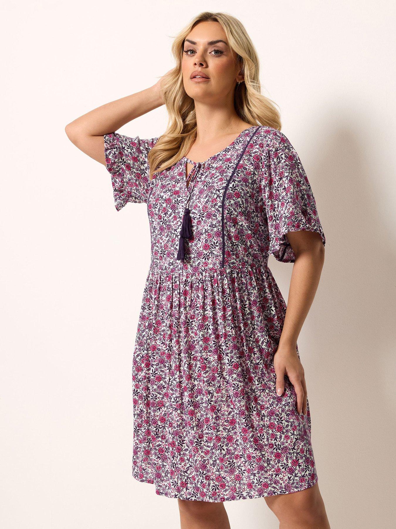 yours-curve-desert-ditsy-print-dress-pink