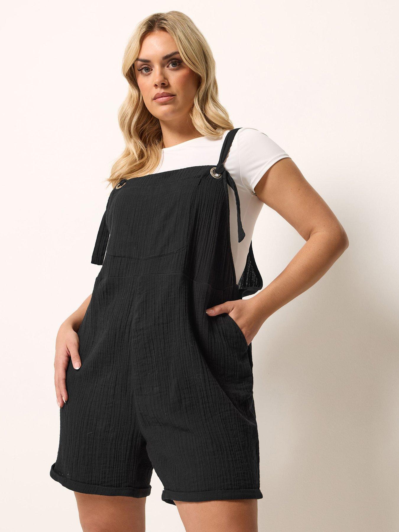 Yours Curve Dungaree Shorts