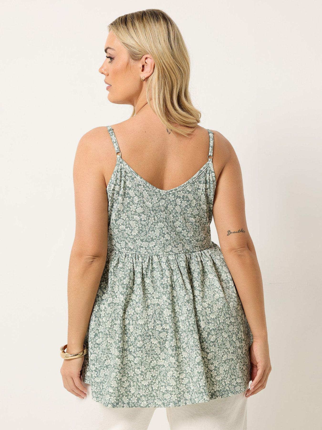 yours-curve-textured-peplum-top-greenstillFront