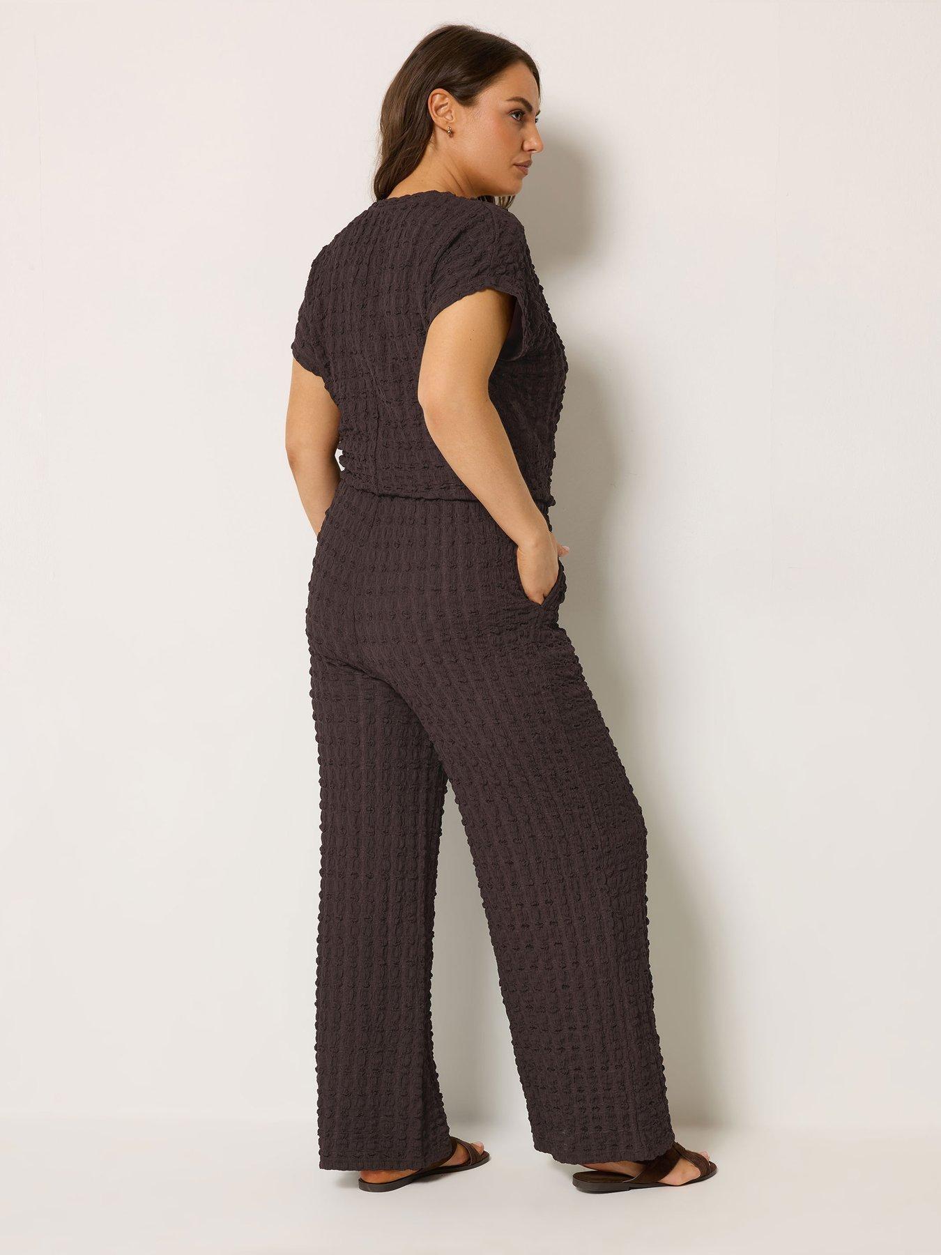 yours-curve-bubble-top-amp-trouser-set-brownstillFront