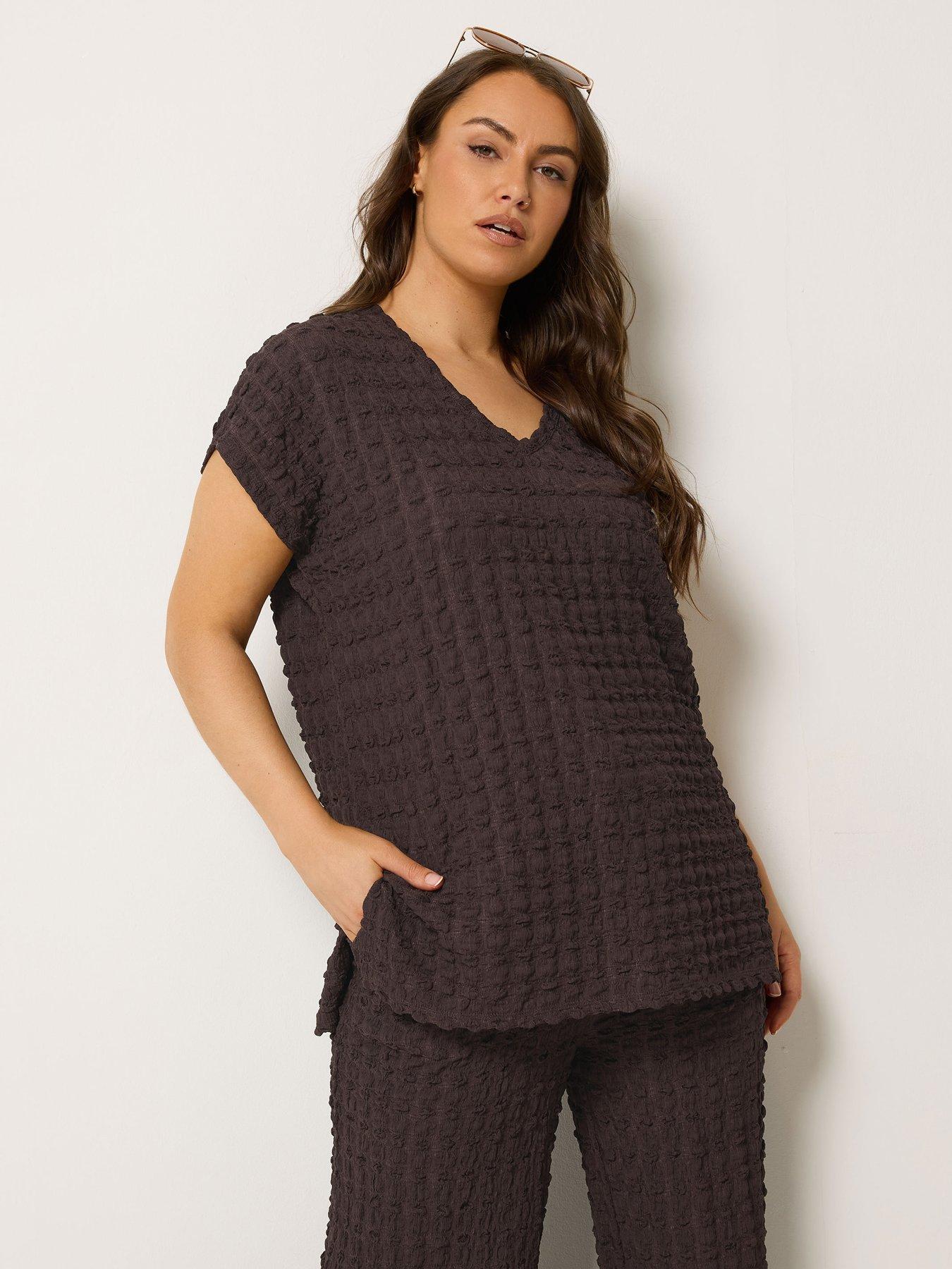 yours-curve-bubble-top-amp-trouser-set-brownback