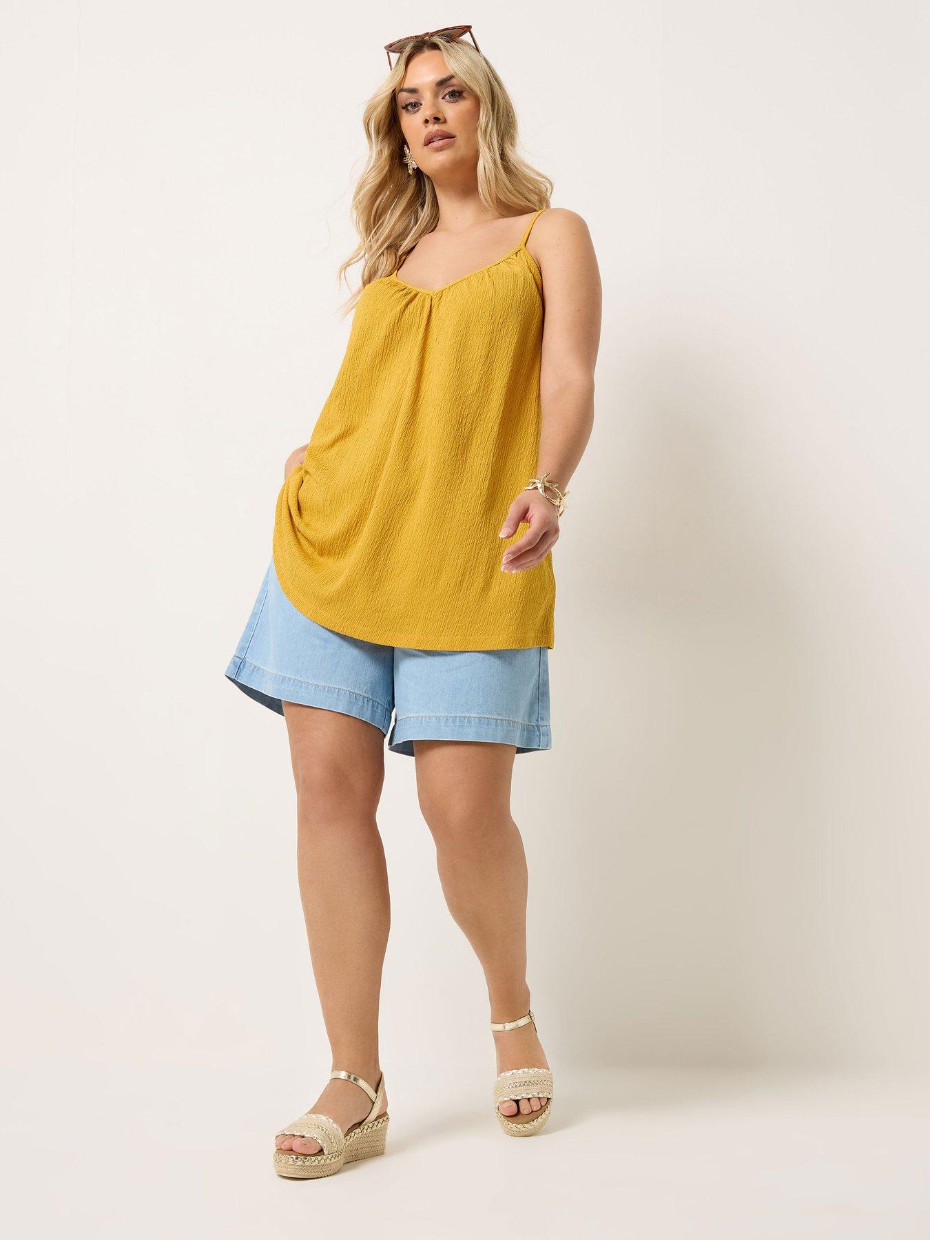 Image 3 of 5 of Yours Curve Gathered Swing Cami Top - Gold