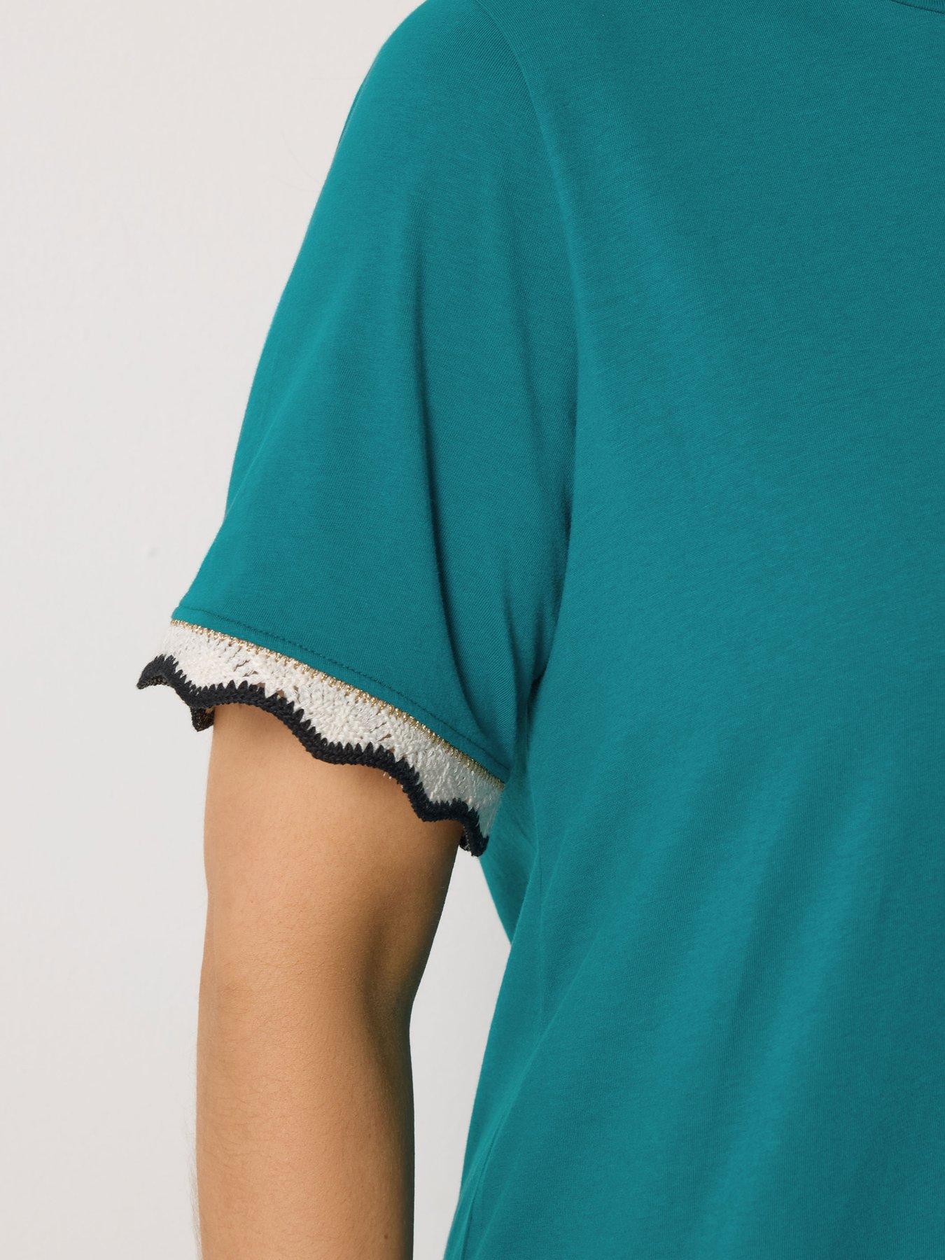 yours-curve-trim-t-shirt-blueoutfit